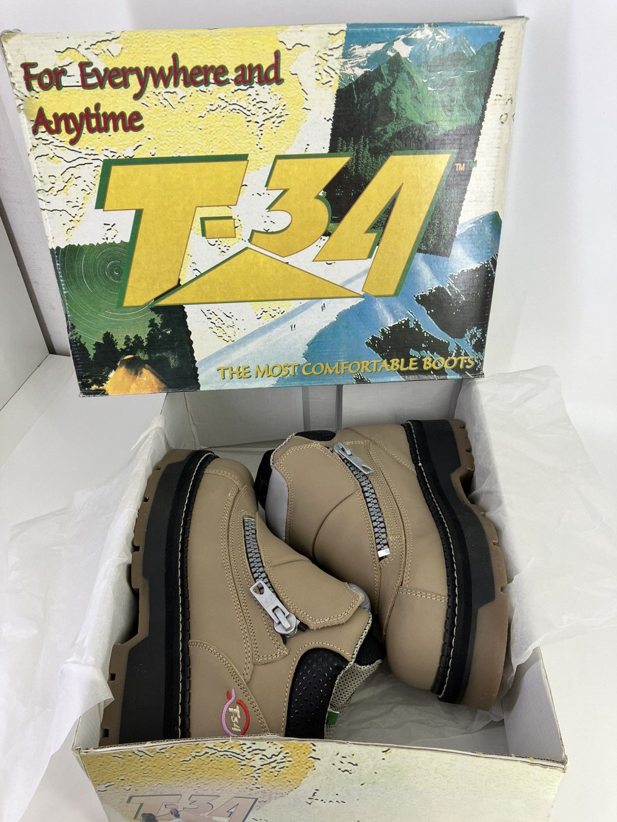 Vintage T34Nifty genuine leather chunky platform boots 90s00s Size US 7 / EU 40 - 9 Thumbnail