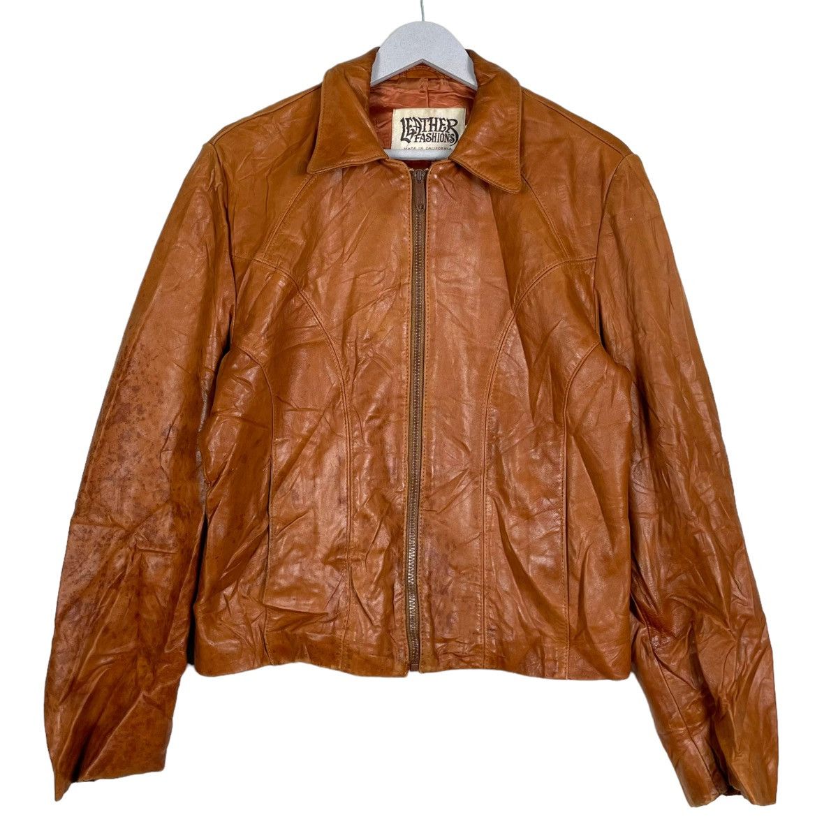 Vintage 💥80s COWHIDE LEATHER BIKER INSPIRED SCHOTT JACKET Size US S / EU 44-46 / 1 - 1 Thumbnail