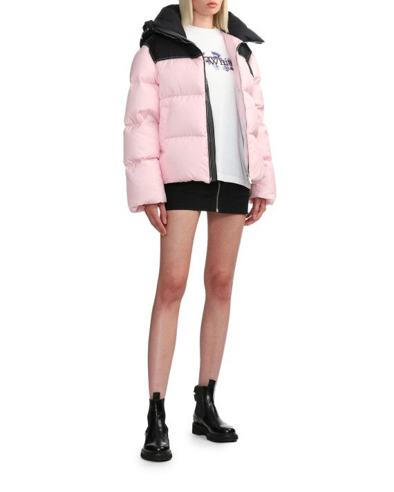 Off-White o1s22i1n0824 Oversized Down Jacket in Pink/Black Size S / US 4 / IT 40 - 2 Thumbnail