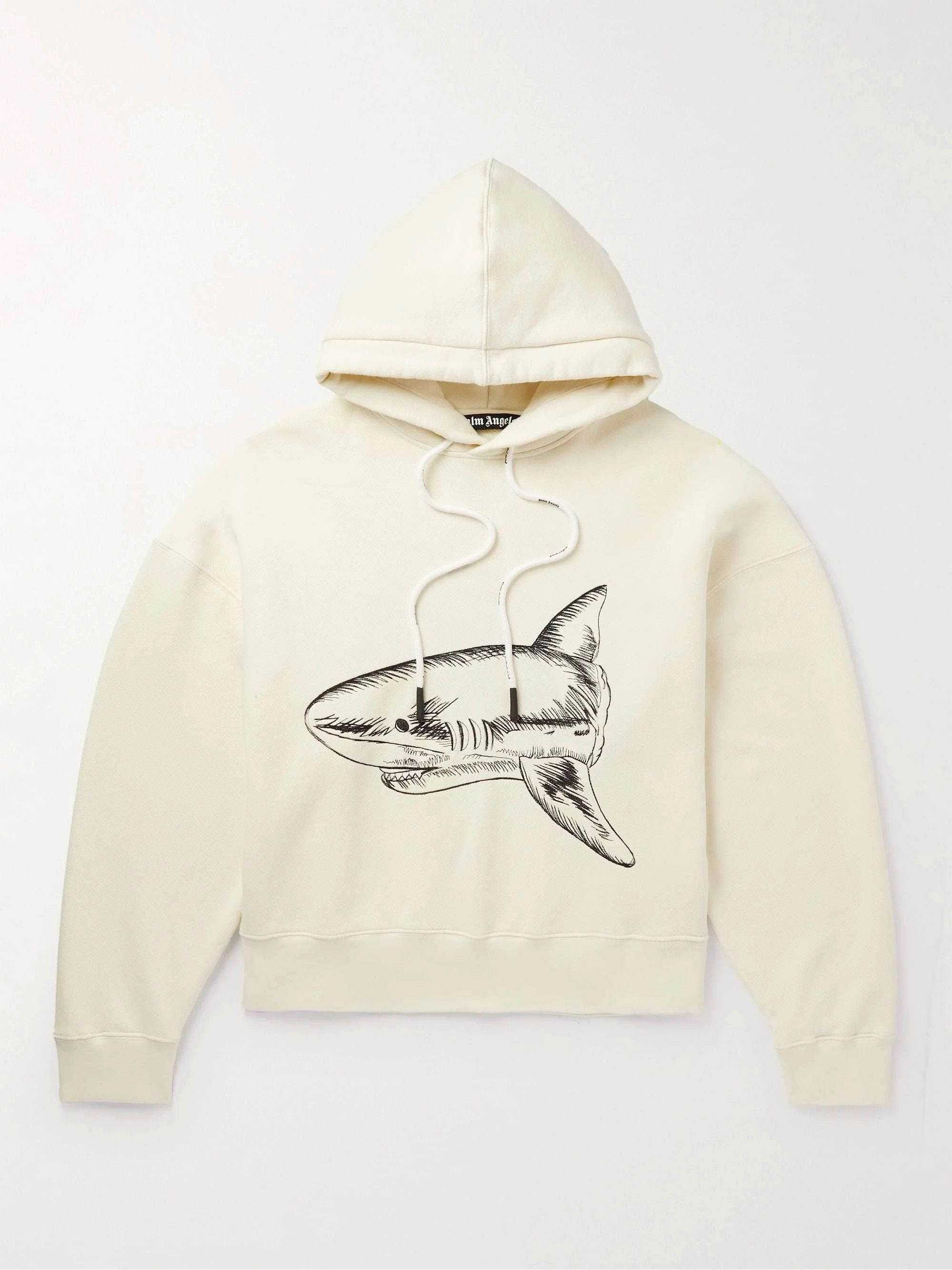 image of Palm Angels O1Mle0424 Split Shark Hoodies In White, Men's (Size Large)