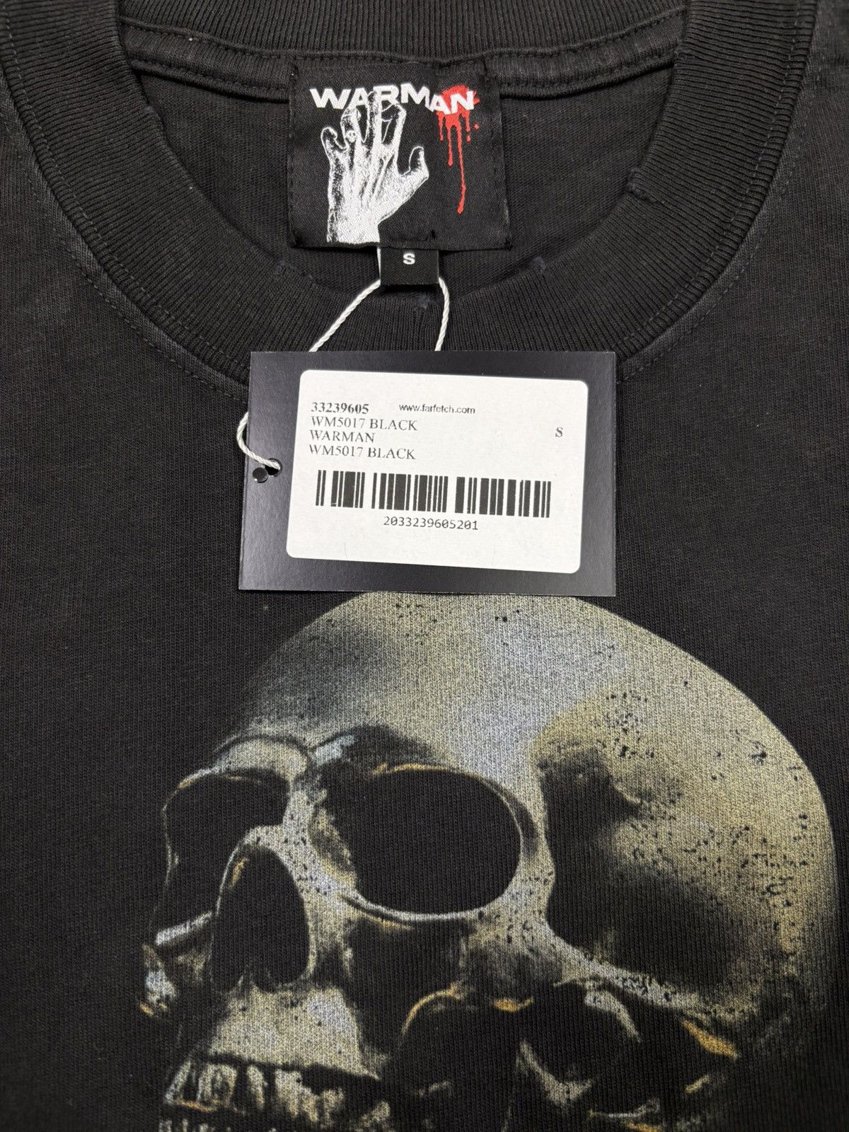 Vintage Warman Skeleton on Fire Graphic T-Shirt, Washed Black Size US S / EU 44-46 / 1 - 7 Thumbnail