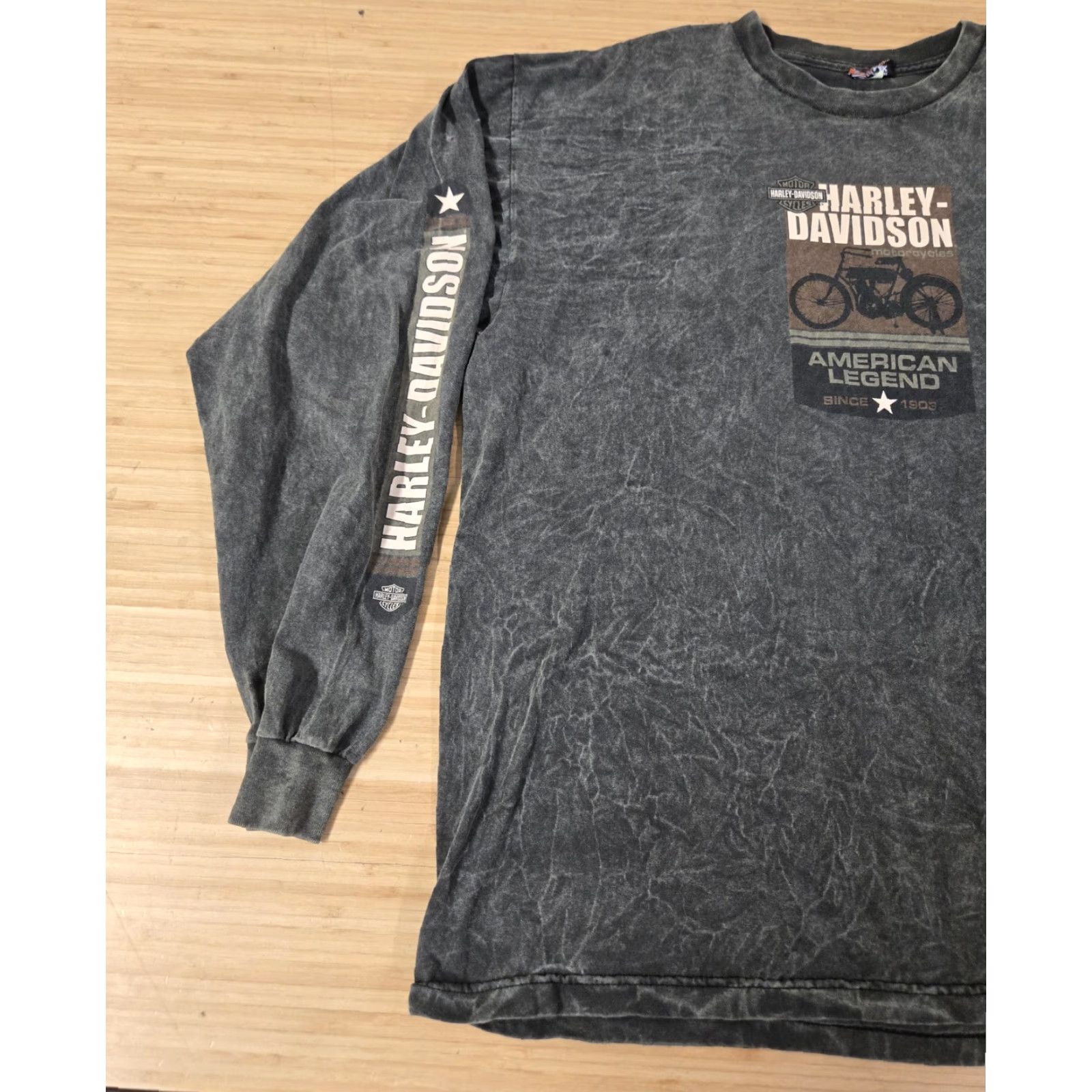 Harley Davidson VINTAGE Harley-Davidson Shirt Mens XL Black Long Sleeve American Legend Biker Size US XL / EU 56 / 4 - 4 Thumbnail