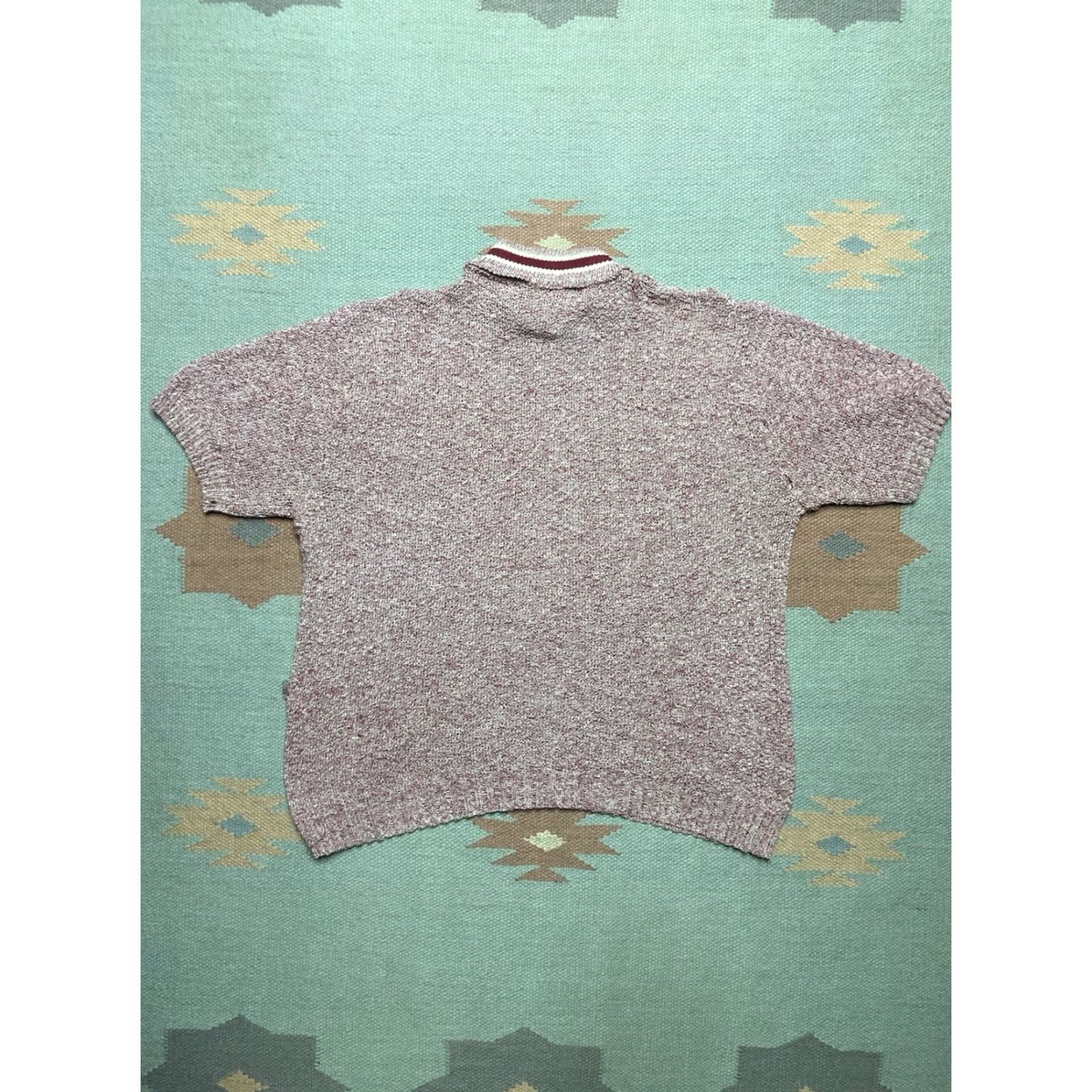 Vintage VINTAGE 60s 70s Terry cloth t shirt jacquard knit heather red boxy large L Mens Womens Boys Girls Size US L / EU 52-54 / 3 - 6 Thumbnail