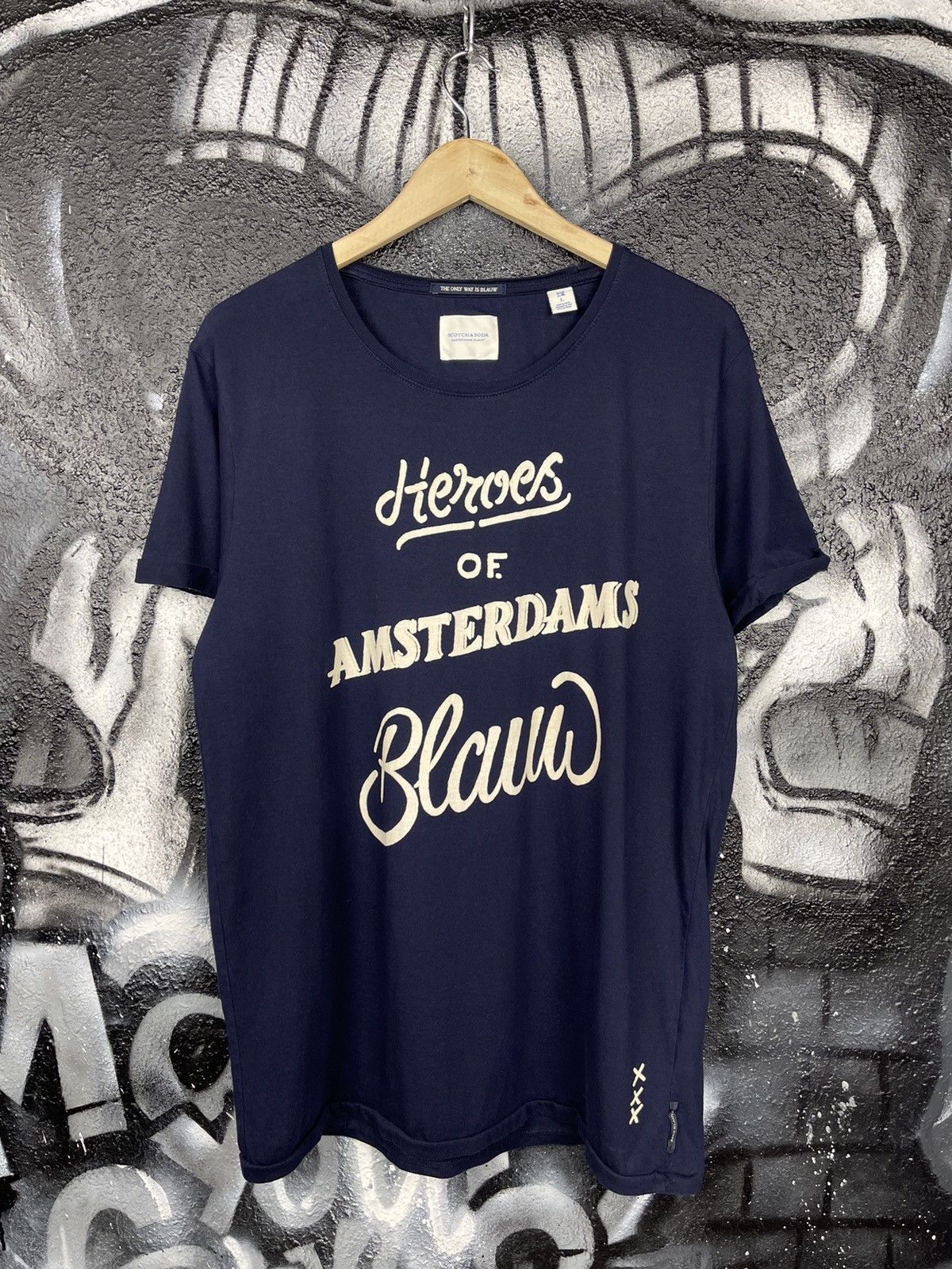 Scotch & Soda Scotch&Soda Amsterdams Blauw Cotton Crew Neck T-Shirt Men’s Size Large Size US L / EU 52-54 / 3 - 2 Thumbnail