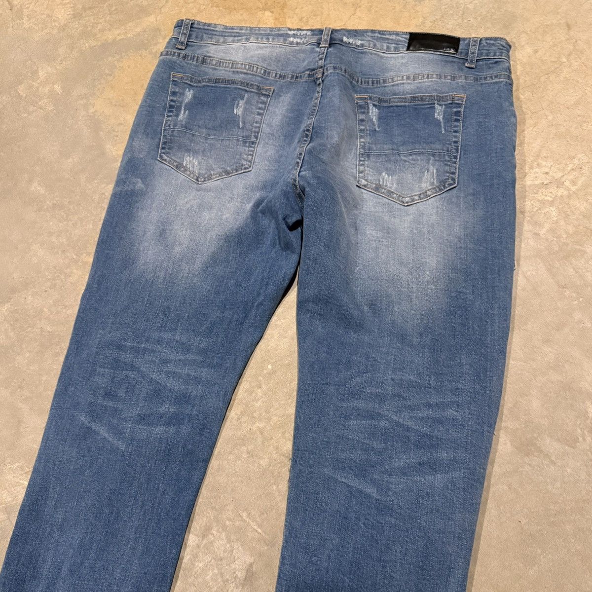 Amiri Amiri MX1 Thrasher Leather Biker Patch Faded Slim Jeans Size US 40 / EU 56 - 15 Thumbnail