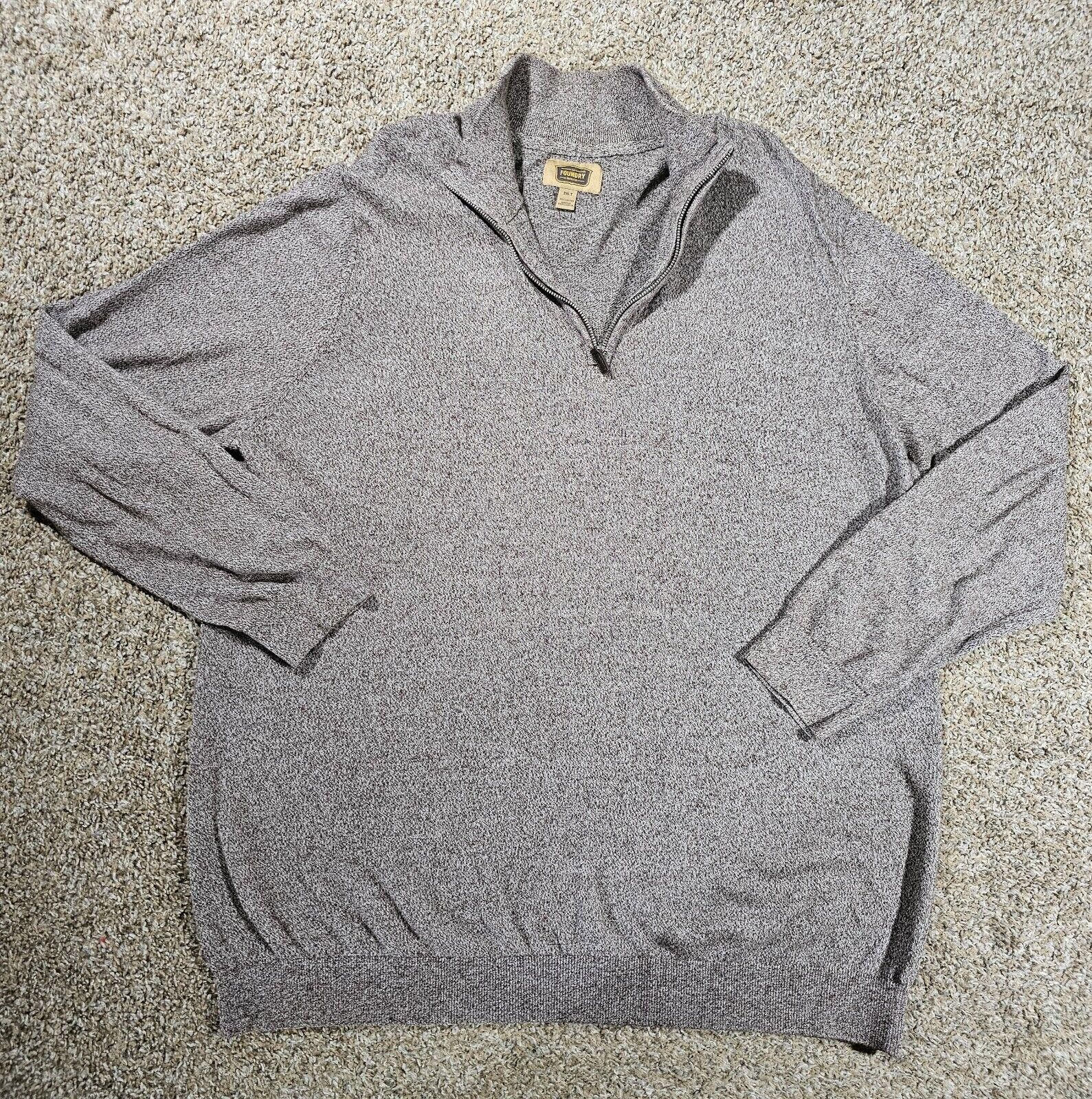 Designer The Foundry Supply Co. 2XLT Gray Brown 1/4 Zip Sweater Size US XXL / EU 58 / 5 - 1 Thumbnail