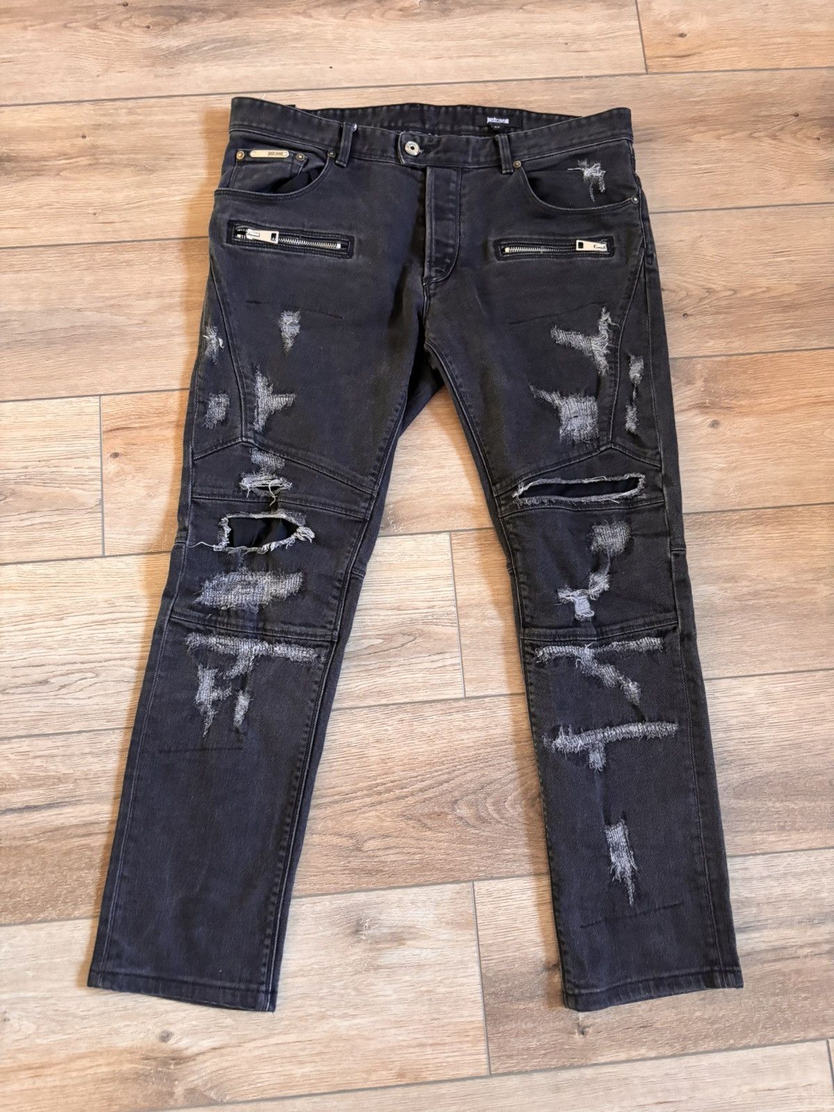 Just Cavalli Just Cavalli Men’s Designer Distressed Denim Jeans Size 52 Size US 35 - 1 Thumbnail