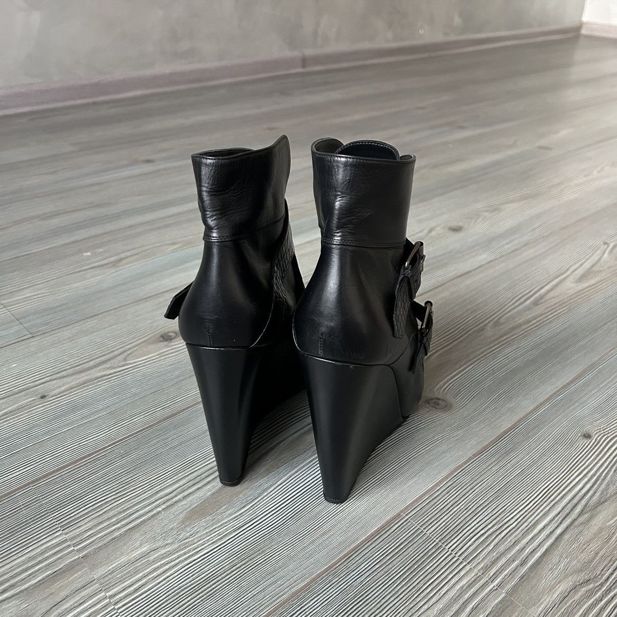 Sacai Sacai Black Buckle Leather Wedge Boots Size US 11 / IT 41 - 8 Thumbnail