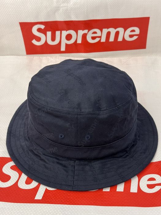 Supreme Supreme Jacquard Logos Twill Crusher Navy M/L | Grailed