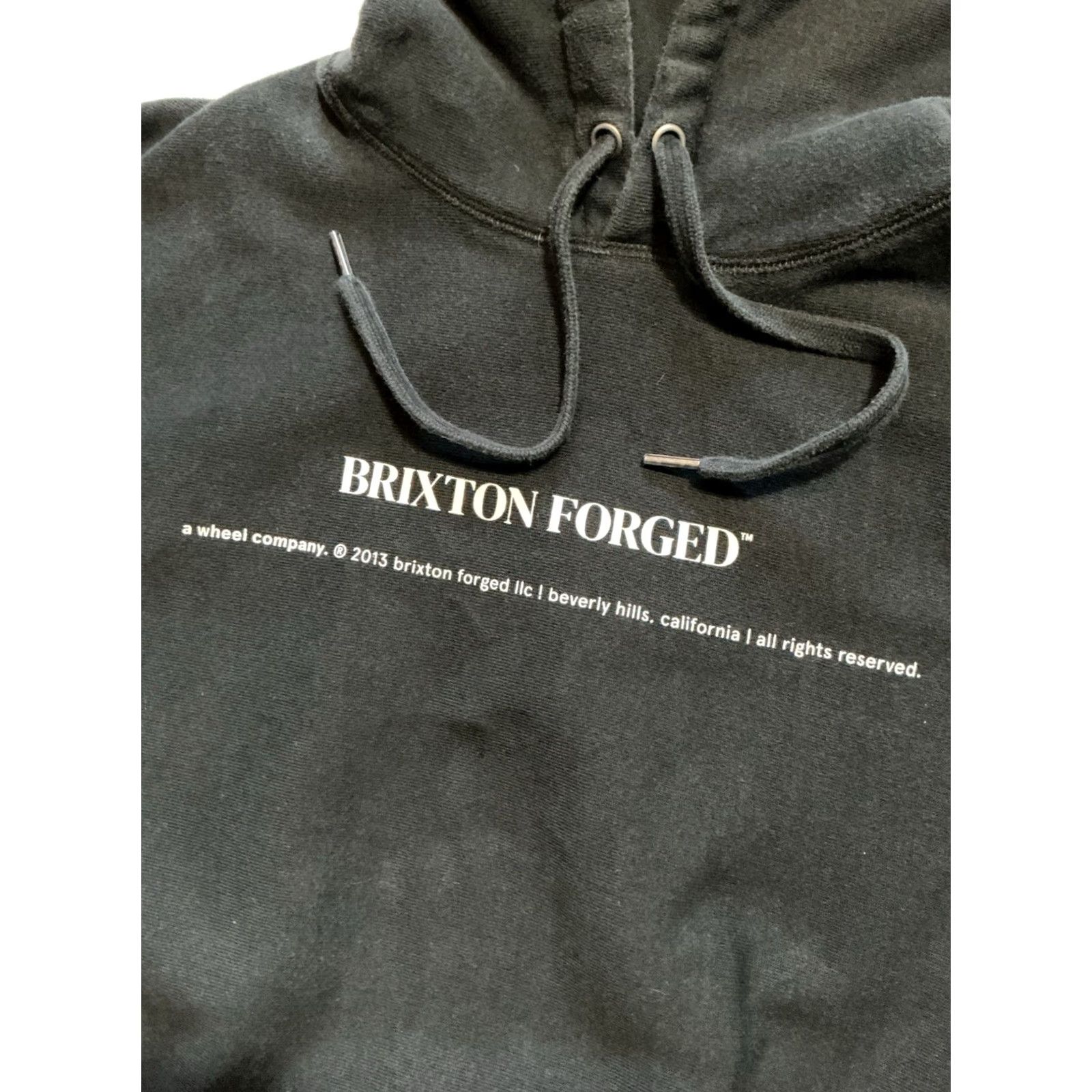 Brixton VINTAGE Brixton Forged A Wheel Company Beverly Hills Black Fleece Pullover Hoodie Mens Size M Size US M / EU 48-50 / 2 - 7 Thumbnail