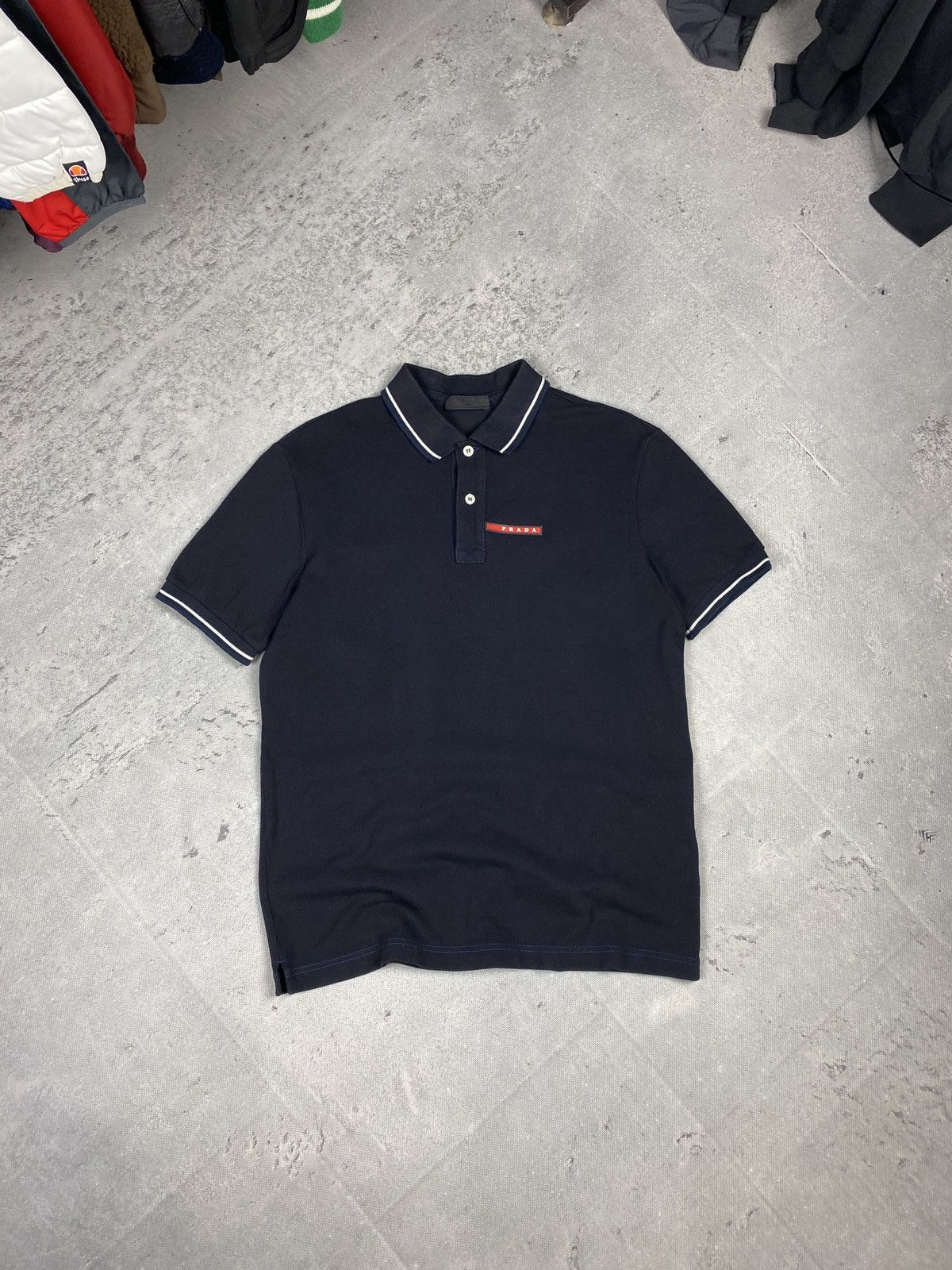 Prada Milano Polo Red Tab Logo T-shirt