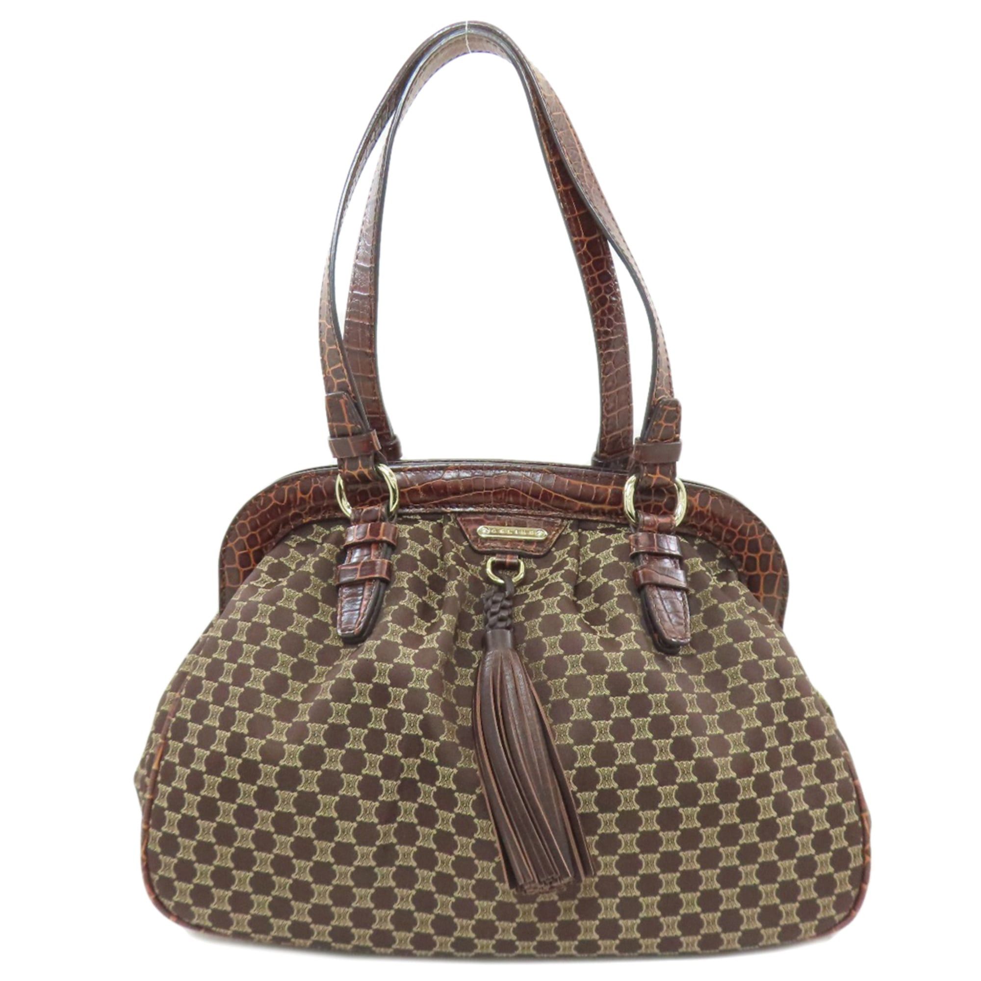 Celine Celine Macadam pattern fringe handbag, canvas, women's. Size ONE SIZE - 1 Thumbnail