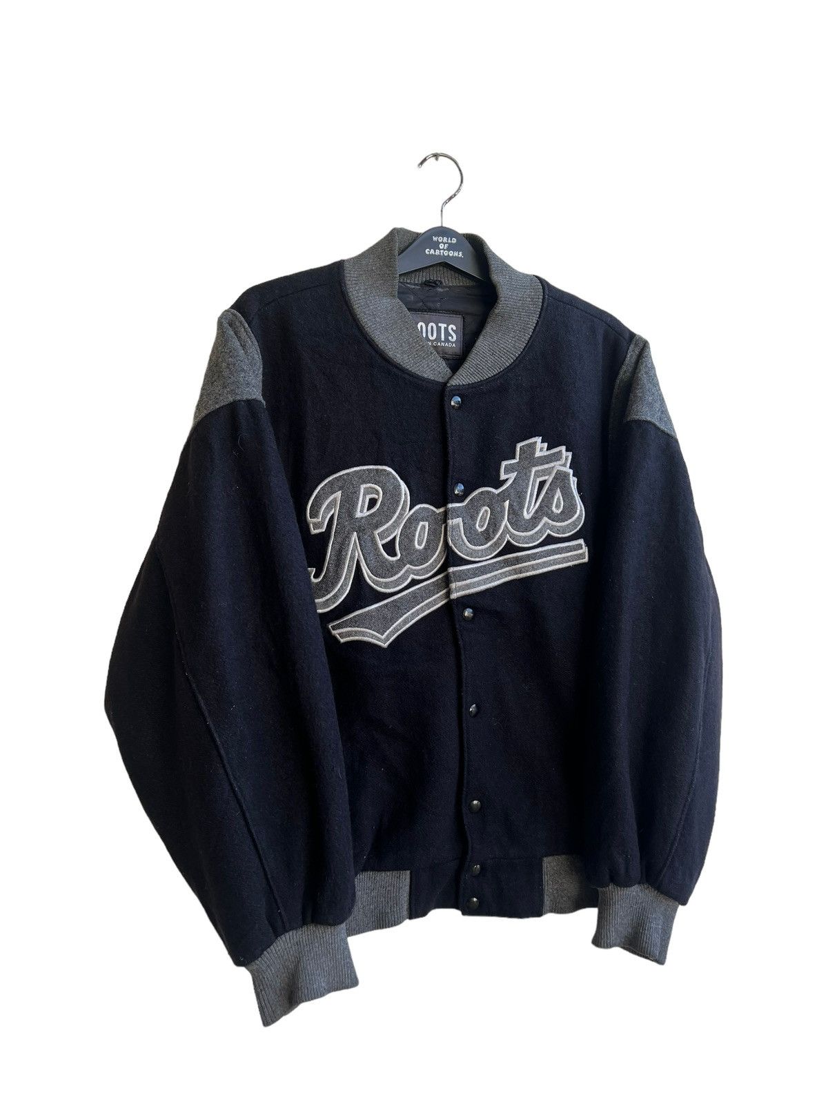 Roots Vintage ROOTS Spell Out Varsity Teddy Jacket Wool Size US XXL / EU 58 / 5 - 9 Thumbnail
