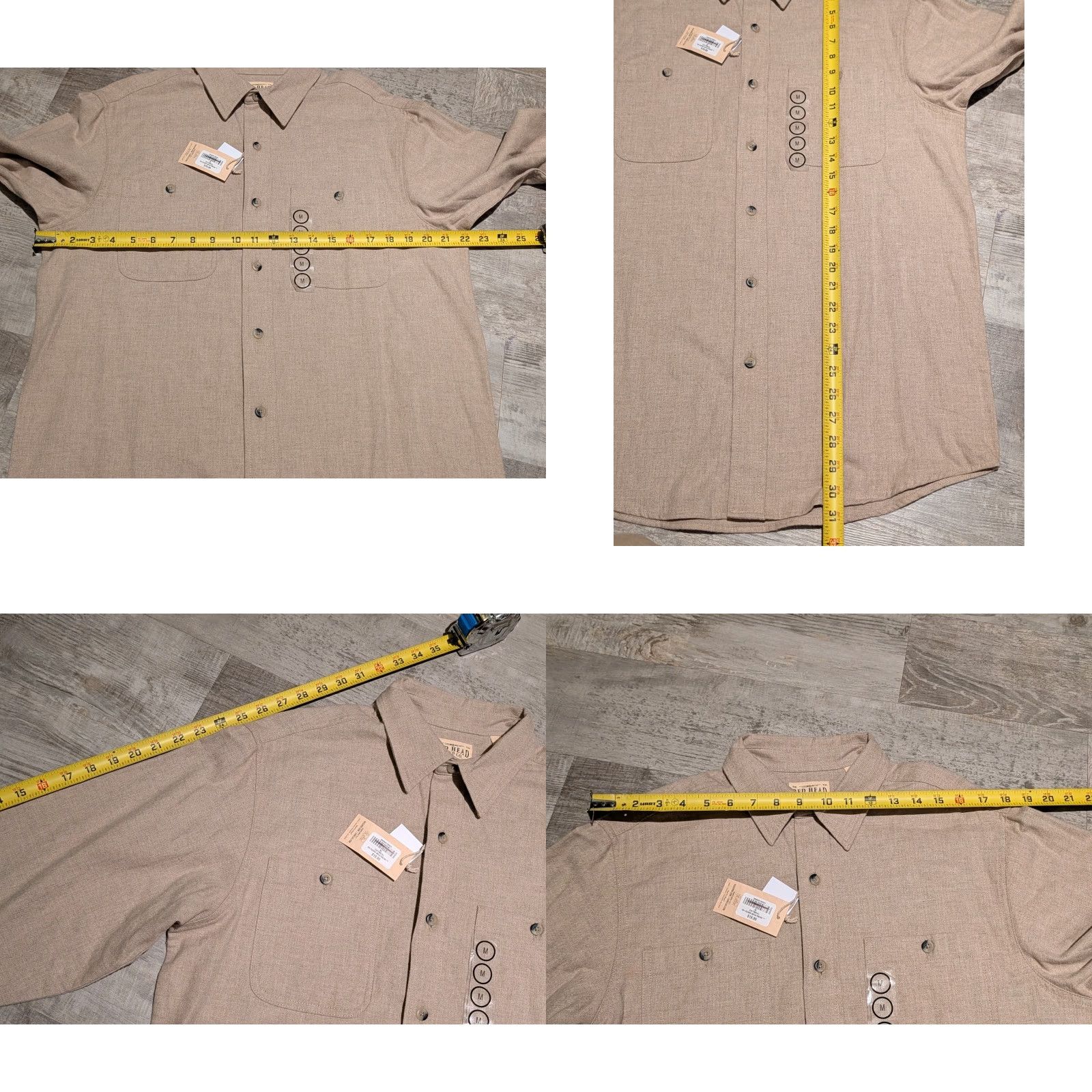 Vintage NWT RedHead Ozark Mountain Solid Flannel Shirt Men M Oatmeal Beig e Cotton Long Sleeve Button-Up Pockets Casual Vintage No (adjusted) Size US M / EU 48-50 / 2 - 8 Thumbnail