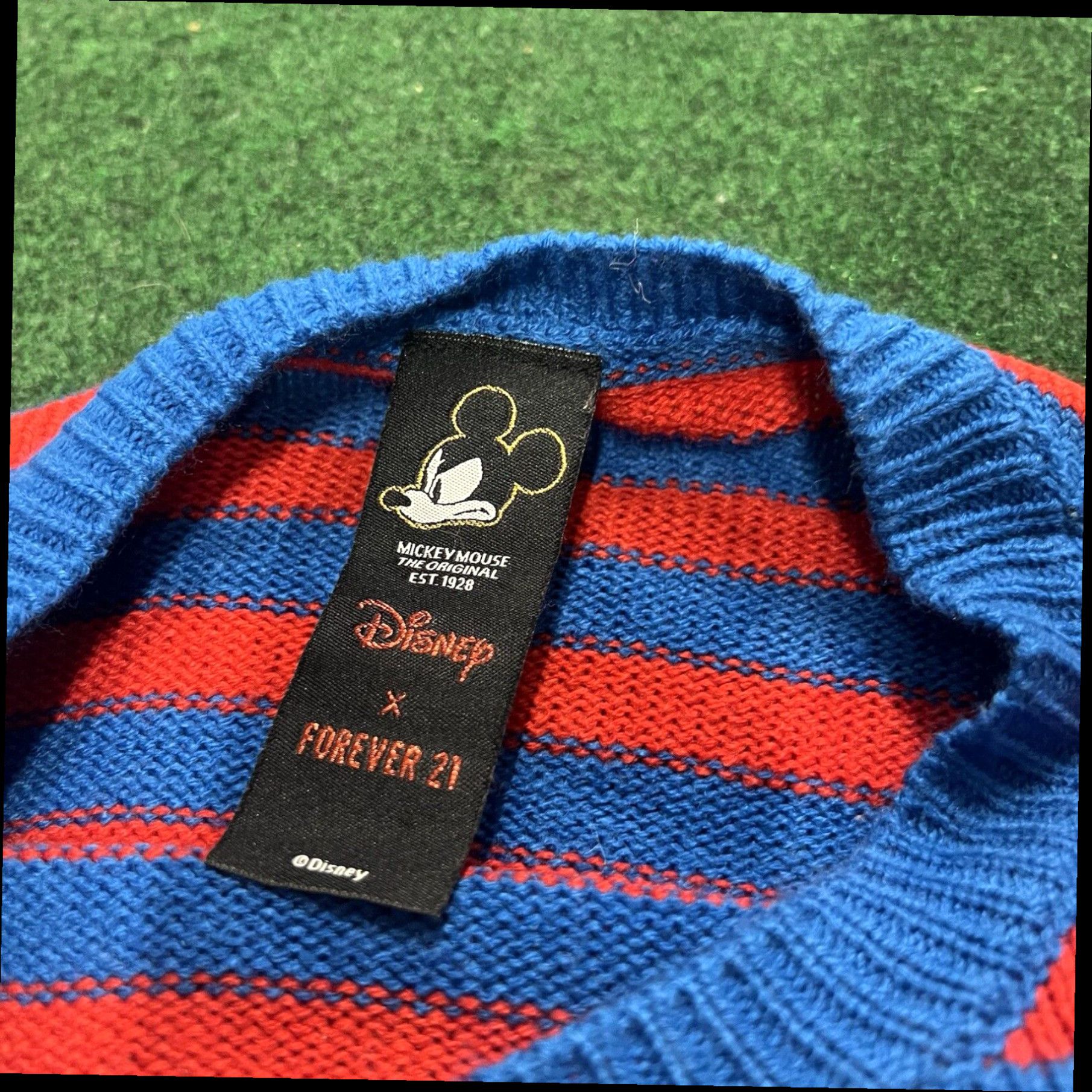 Disney Disney X Forever 21 Donald Duck Red Blue Striped Knit Sweater Men's Sz L Size US L / EU 52-54 / 3 - 5 Thumbnail