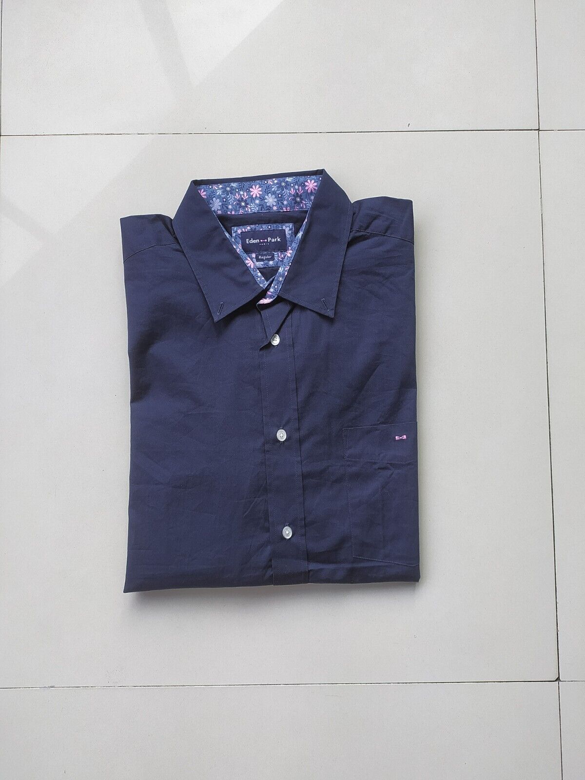 image of Eden Park Dark Blue Shirt Contrasting Elbow Patches $140, Men's (Size 2XL)