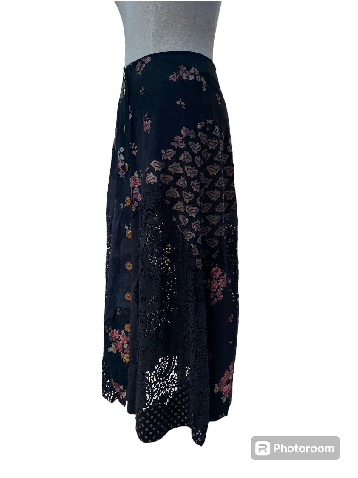 Roberto Cavalli vintage 2000s maxi patch leather skirt Size 28" / US 6 / IT 42 - 5 Thumbnail