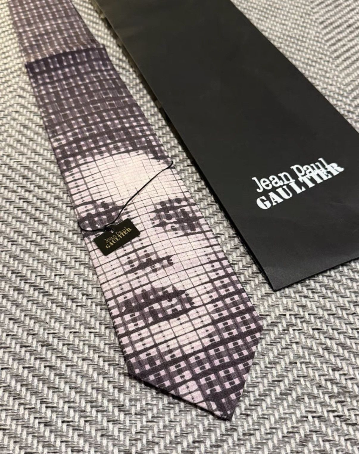 Jean Paul Gaultier Brown Grid Pattern Necktie Size ONE SIZE - 2 Thumbnail