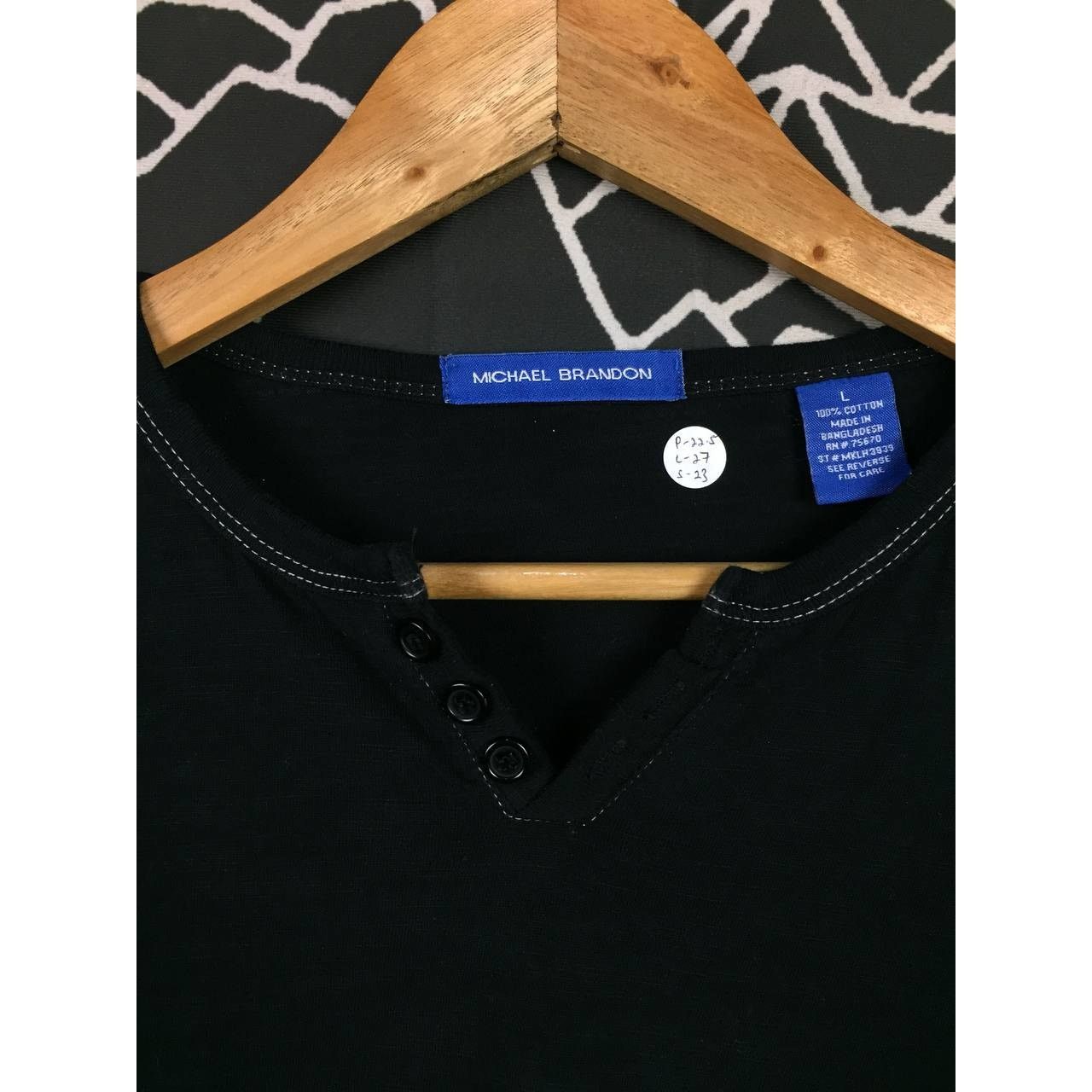 Vintage Distressed Michael Brandon Split V Neck Longsleeve Tee Size US L / EU 52-54 / 3 - 4 Thumbnail
