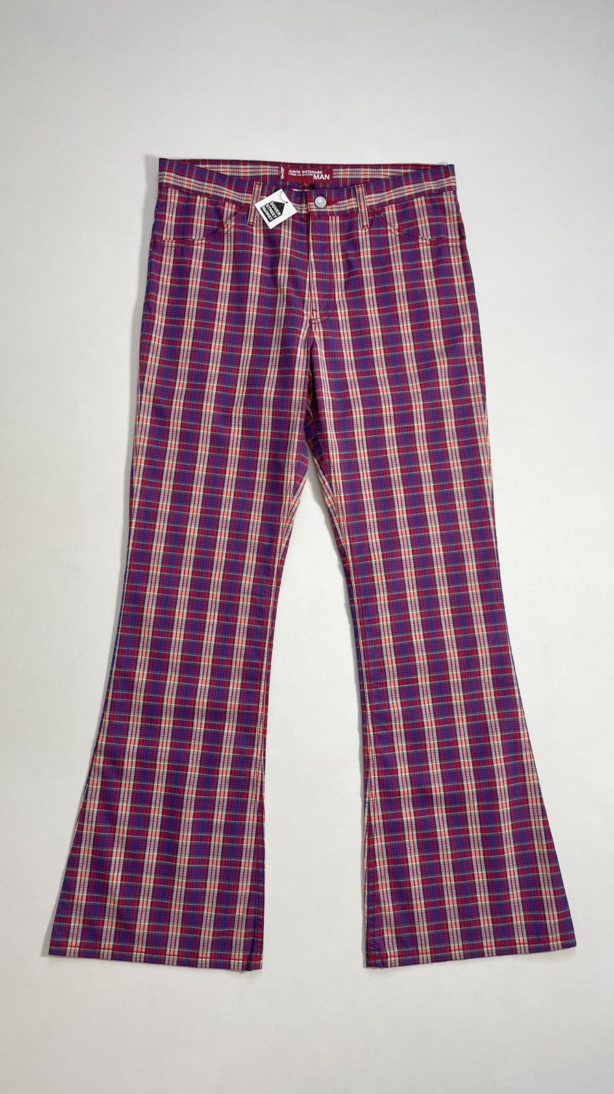 Comme des Garcons S/S 05 Punk Madras Check Flared Pants Size US 32 / EU 48 - 1 Thumbnail