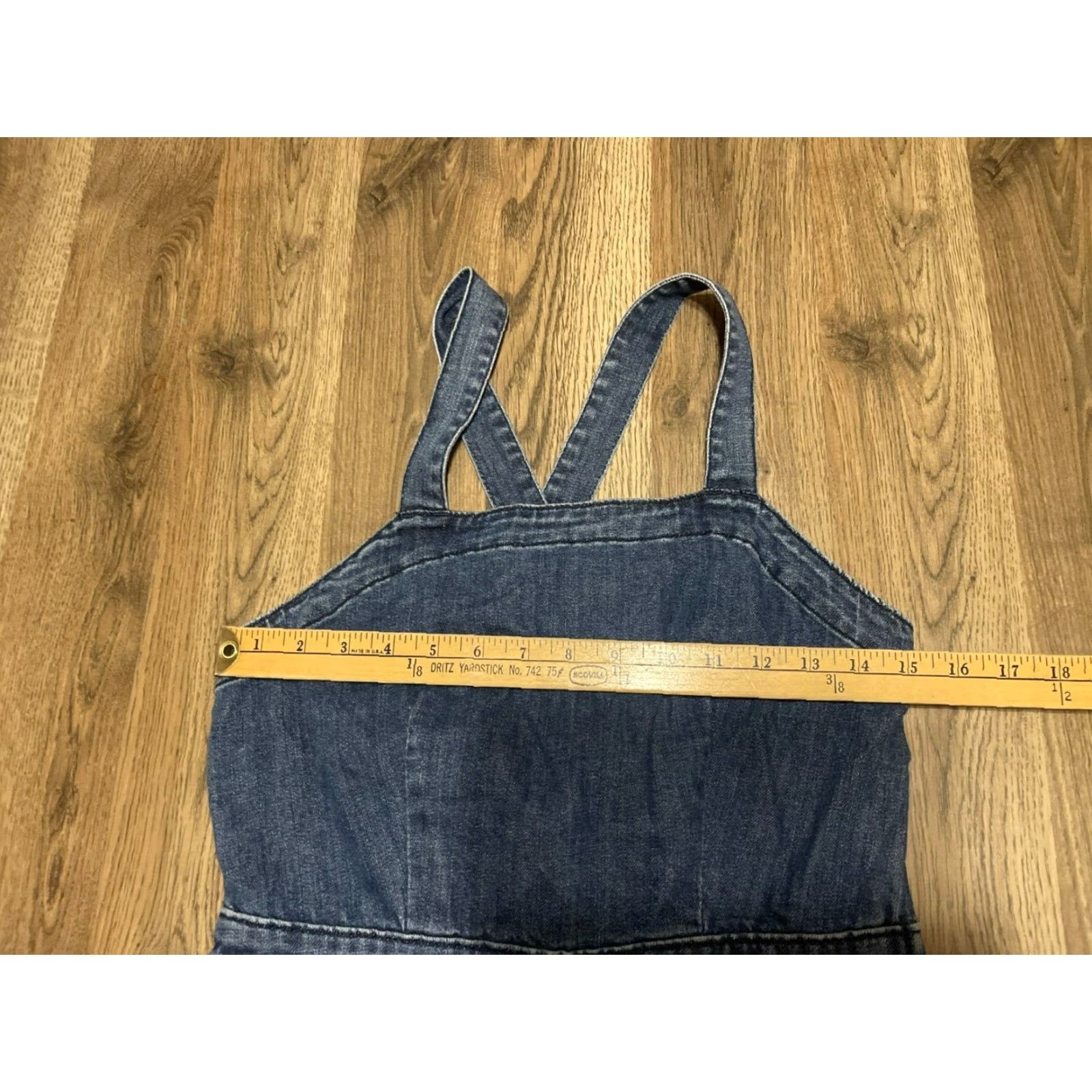 Vintage Universal Thread Dress Women Size 6 Blue Denim Sleeveless Knee Length Casual Womens Size 28" / US 6 / IT 42 - 3 Thumbnail