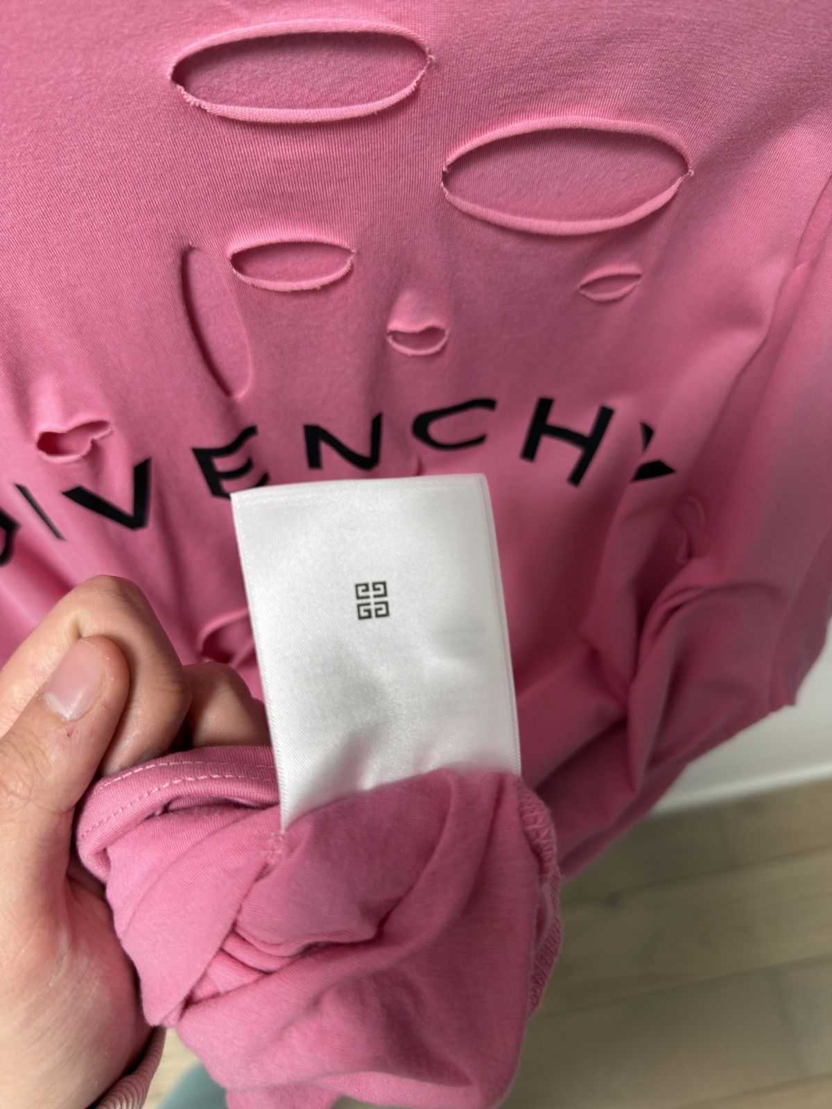 Givenchy Givenchy Oversize Distressed T-shirt Pink Size US XXS / EU 40 - 5 Thumbnail