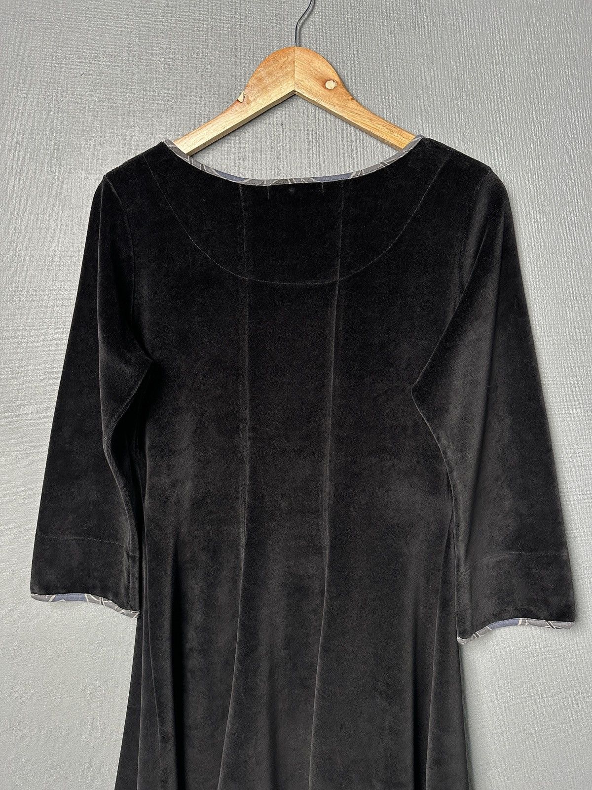 Gudrun Sjoden GUDRUN SJODEN Dress Black Velour 3/4 Sleeve Organic Cotton Size M / US 6-8 / IT 42-44 - 5 Thumbnail