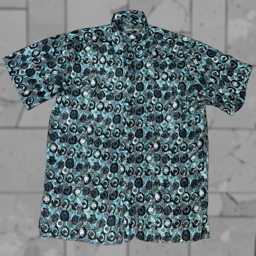 Vintage Robert Stock Silk Shirt Mens L Blue Short Sleeve Button-Up Size US L / EU 52-54 / 3 - 1 Thumbnail