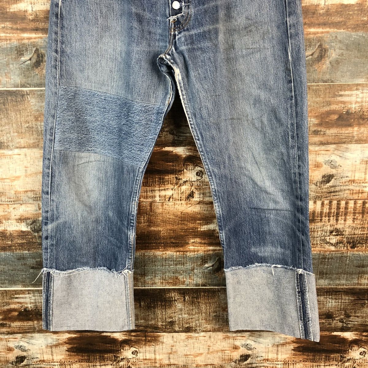 Japanese Brand DL Japan vintage ripped style Blue Denim Pants #C141 Size US 30 / EU 46 - 6 Thumbnail