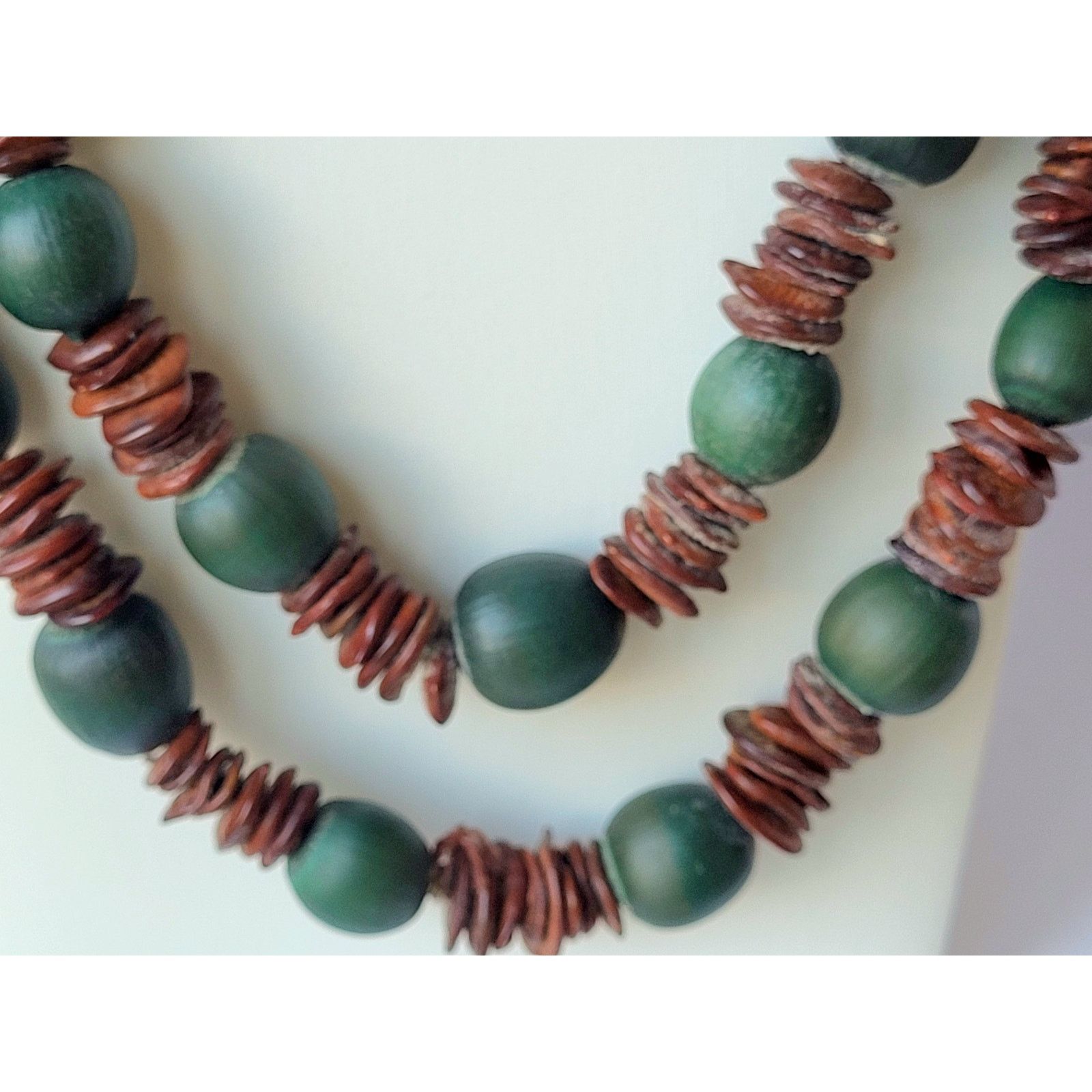 & Other Stories Boho Green Seed & Coconut Shell Long Strand Necklace - 48" Size ONE SIZE - 6 Thumbnail