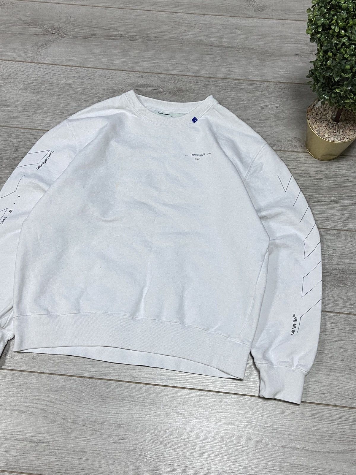 Off-White Off-White unfinished diagonal arrows sweatshirt Size US XL / EU 56 / 4 - 4 Thumbnail