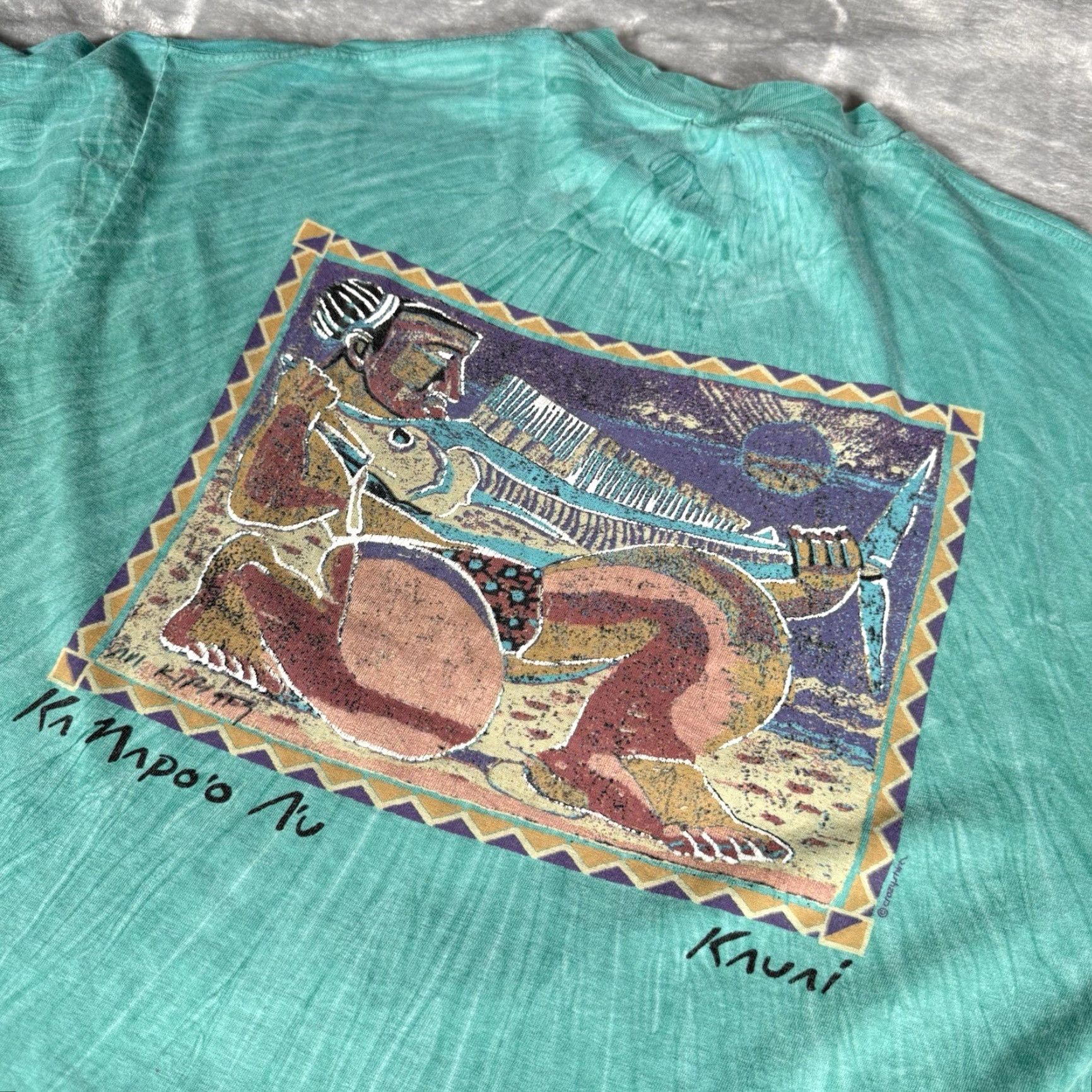 Vintage VINTAGE Crazy Shirts Hawaii Kauai Tie Dye T Shirt Mens XL Abstract Art Teal 90s Shirt Mens XL Green 90s Graphic Print Size US XL / EU 56 / 4 - 2 Thumbnail