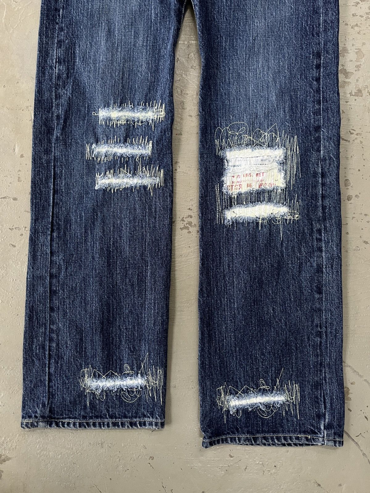 Hysteric Glamour Bric Brac Junya Watanabe Style Distressed Poem Jeans Pants Size US 30 / EU 46 - 2 Thumbnail