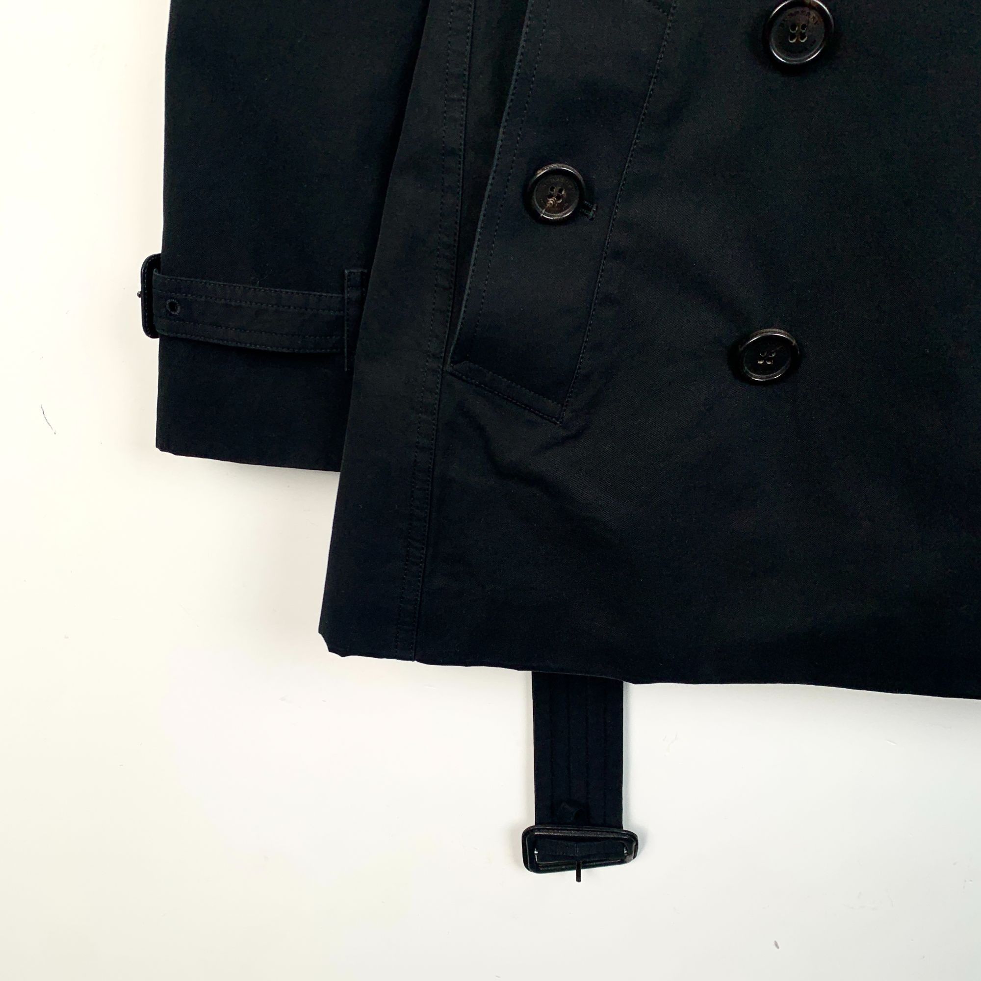 Burberry Burberry Black Double-Breasted Cotton Trench Coat With Belt Size S / US 4 / IT 40 - 6 Thumbnail