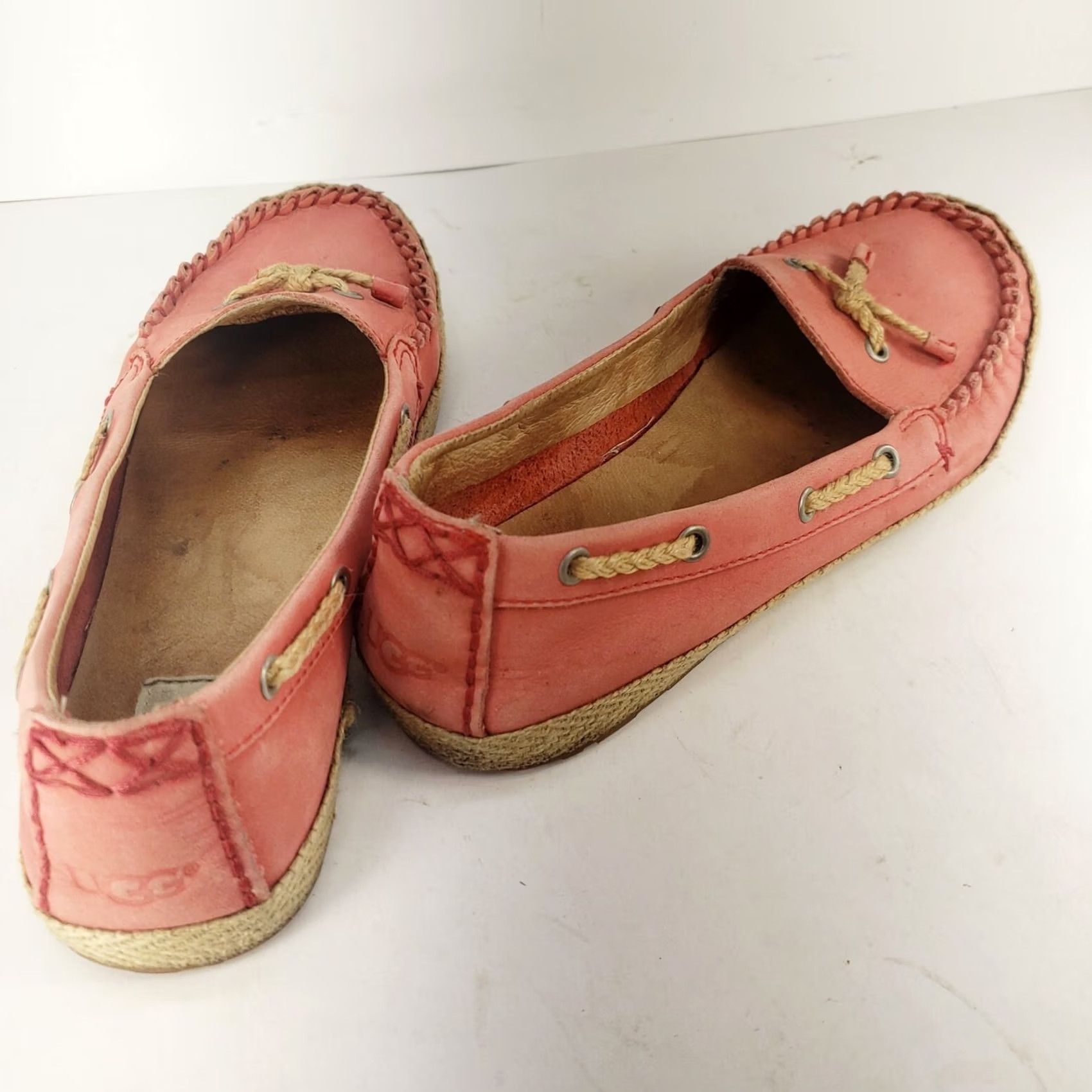 Ugg UGG Women's Salmon Loafers Chivon Flat Slip On Leather Pink Size 8M Casual Shoes - UGG Chivon Australia Theme Women Flat Shoe Size US 7 / IT 37 - 4 Thumbnail