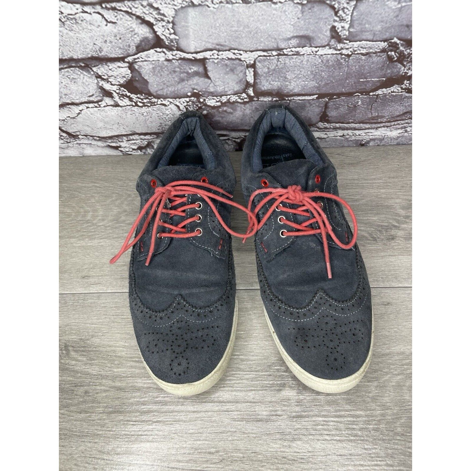 Saks Fifth Avenue Blue SAKS FIFTH AVE Blue Colored Suede Wingtip Casual Shoes Size US 11 / EU 44 - 12 Thumbnail
