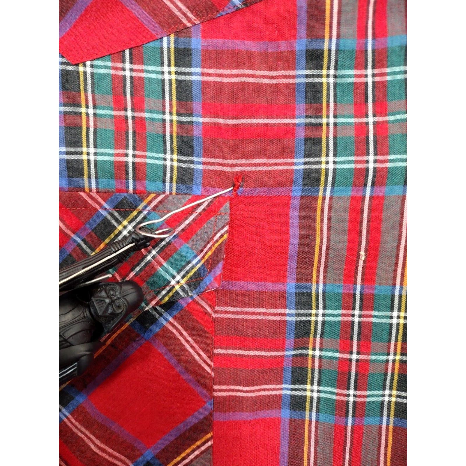 Vintage Ely Cattleman Vintage Shirt Mens Large Plaid Long Sleeve Button-Up Cotton Canvas Red Pearl Snap Up Size US L / EU 52-54 / 3 - 2 Thumbnail