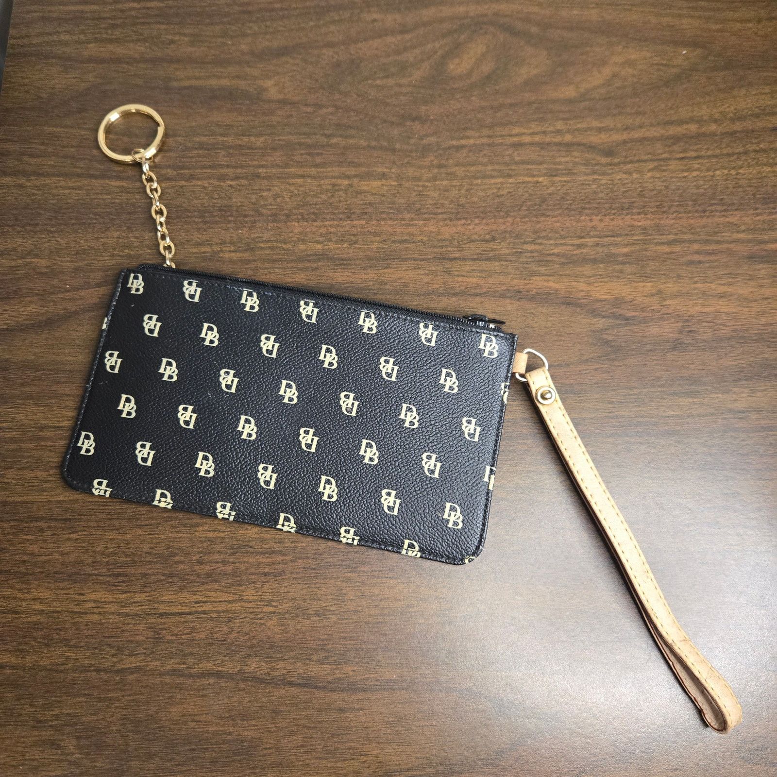 Dooney & Bourke Dooney Bourke Signature DB Monogram Wristlet Pouch Leather Size ONE SIZE - 7 Thumbnail