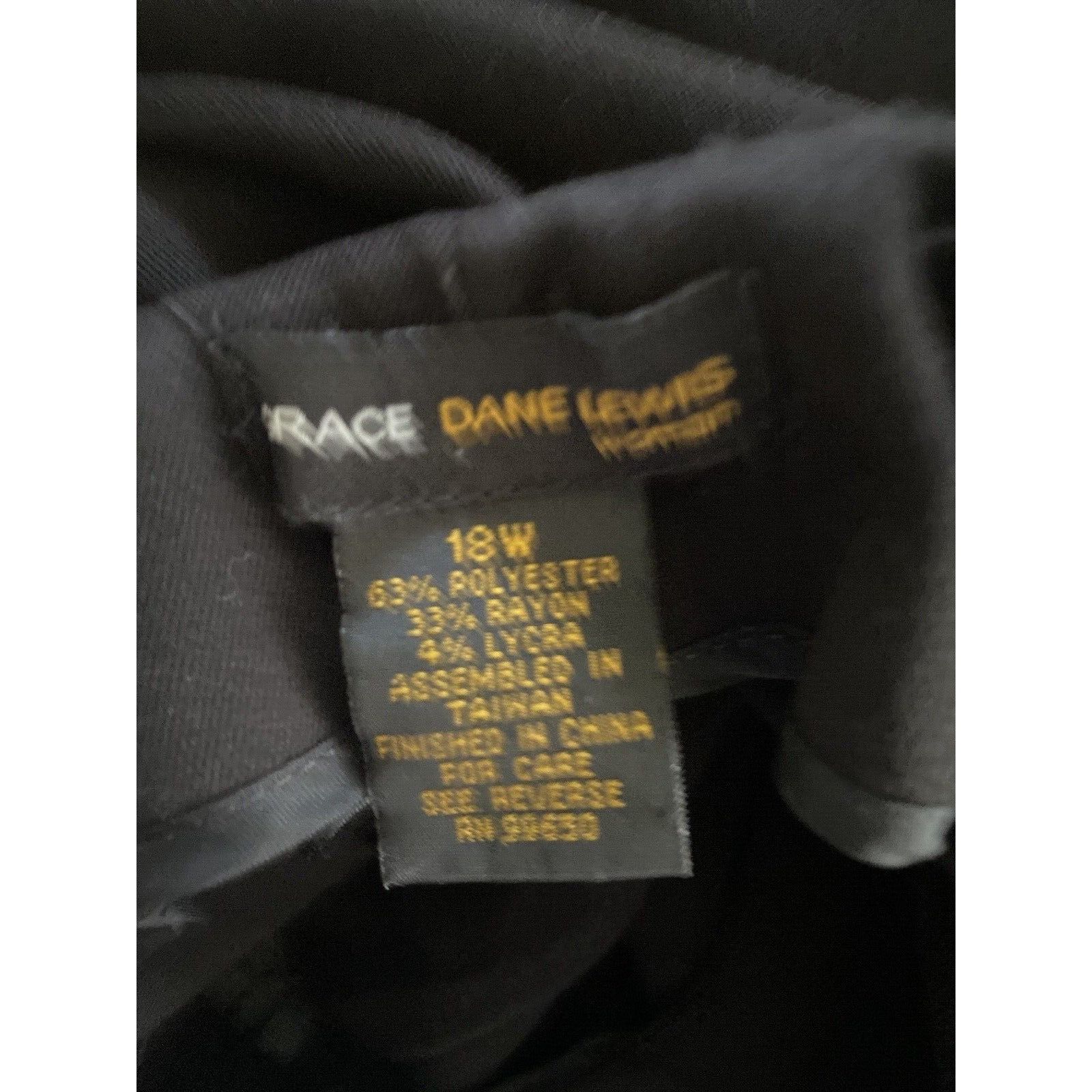 Designer Grace Dane Lewis Black White Stitching Dress Pants SZ18 Size 36" / US 14 / IT 50 - 4 Thumbnail