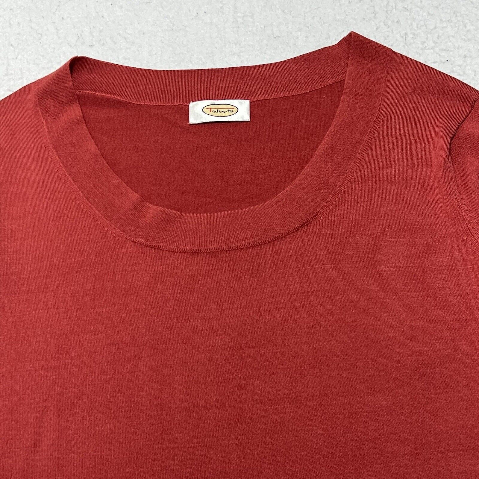 Other Talbots Medium Crewneck T Shirt Solid Red Burgundy Top Size M / US 6-8 / IT 42-44 - 2 Thumbnail