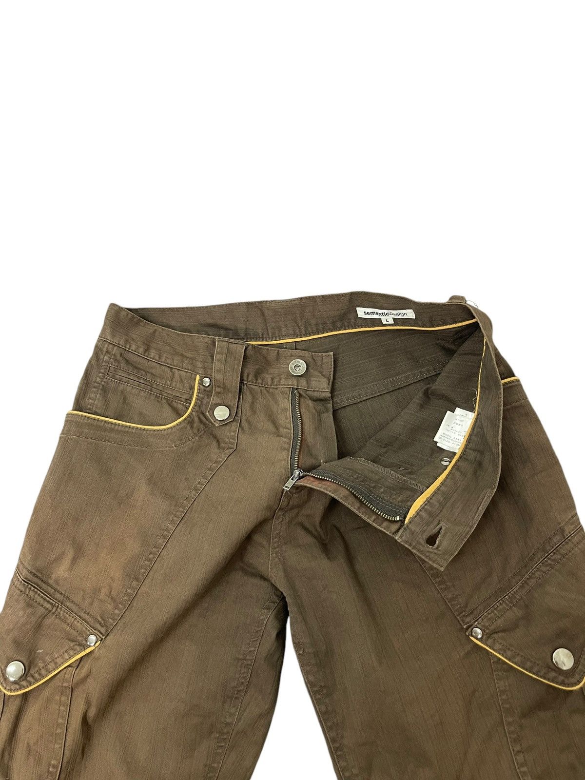 Le Grande Bleu (L.G.B.) Flare Cargo Semantic Design Faded Herringbones 1🟦4 Size US 31 - 18 Thumbnail