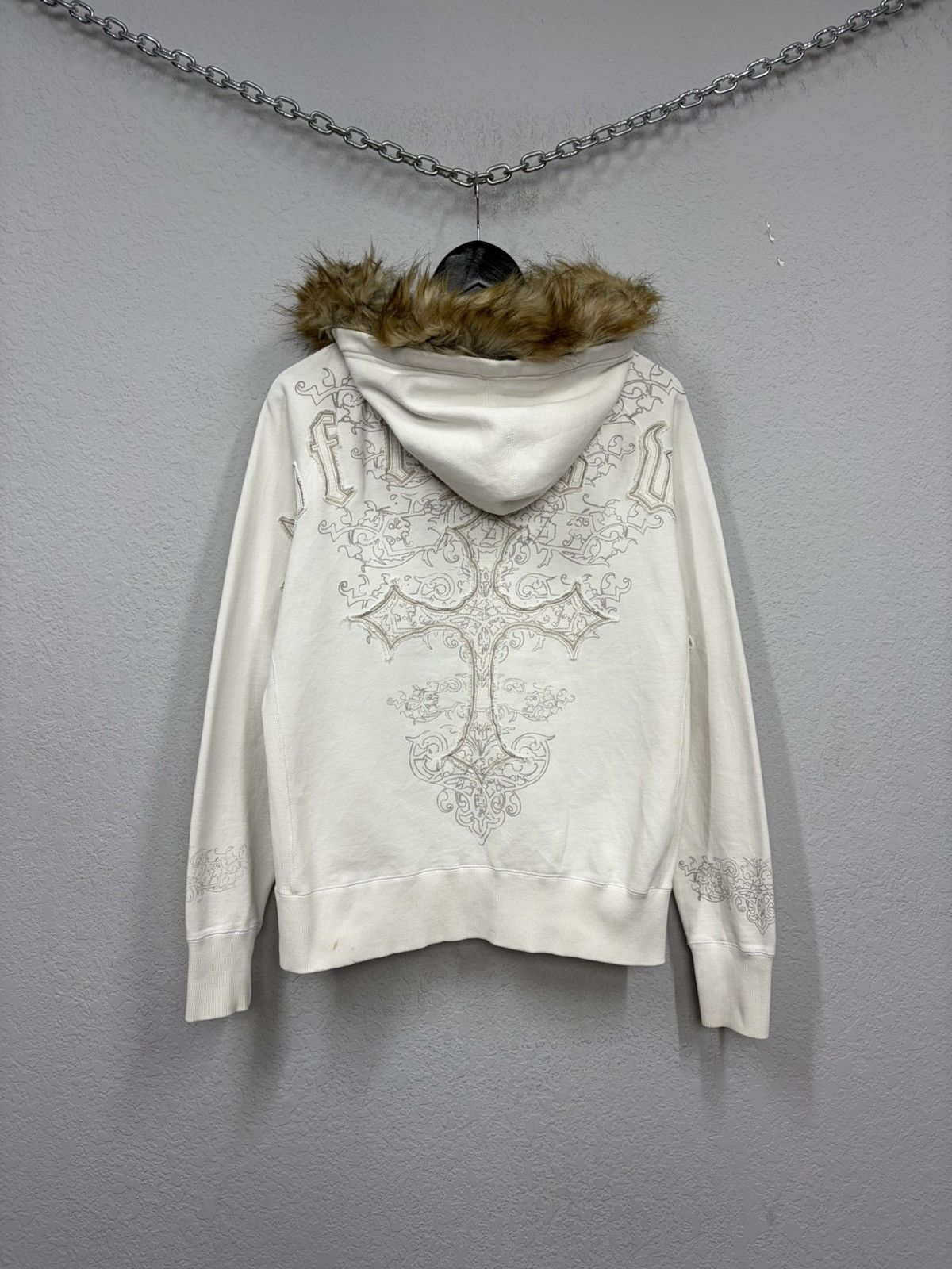 Le Grande Bleu (L.G.B.) Vintage Chrome Hearts Vibe Zip Hoodie Fur Hood Y2K Japanese Size US M / EU 48-50 / 2 - 17 Thumbnail