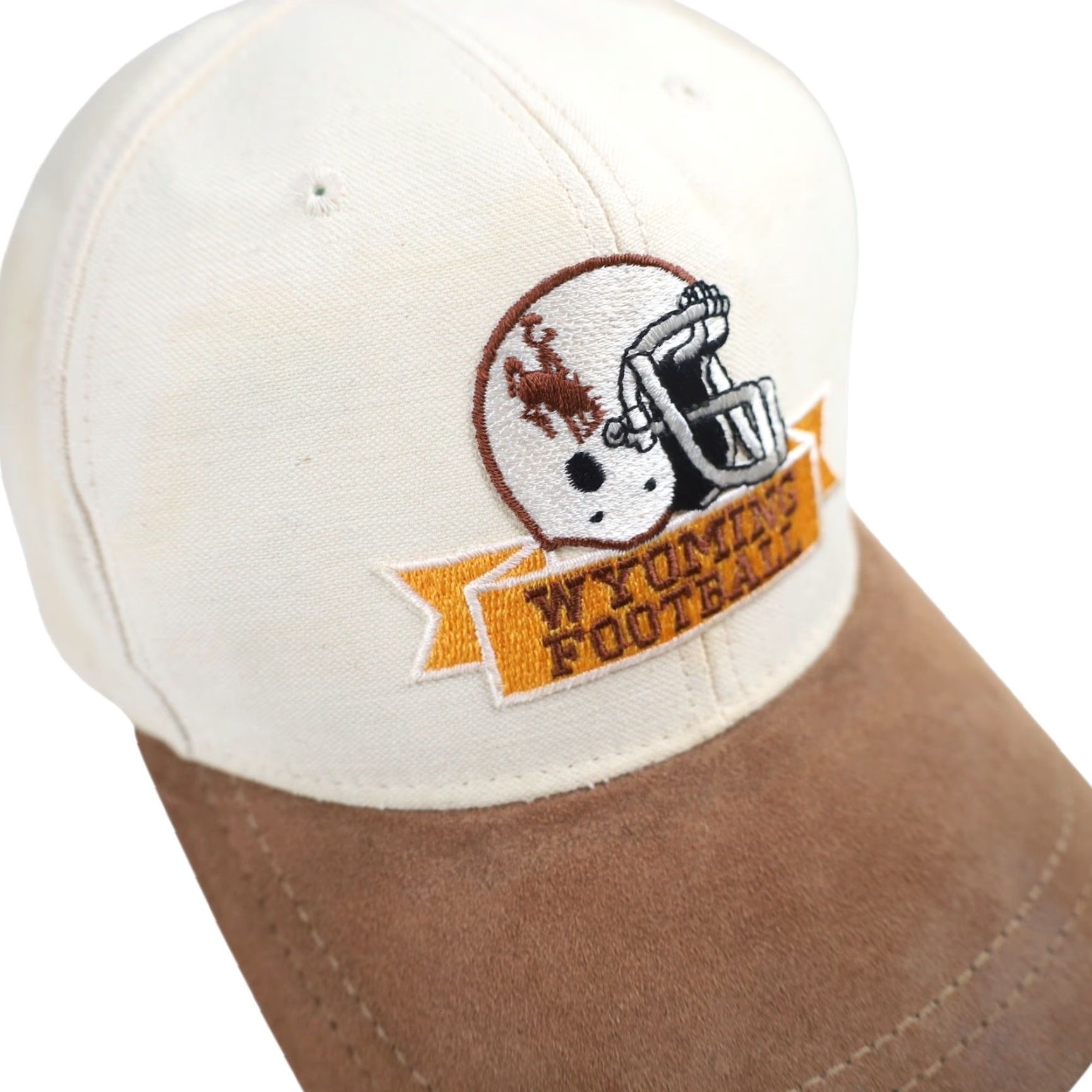Vintage VINTAGE Wyoming State University Cowboys Football Hat Cream OS Men Baseball Cap 90s Size ONE SIZE - 3 Thumbnail