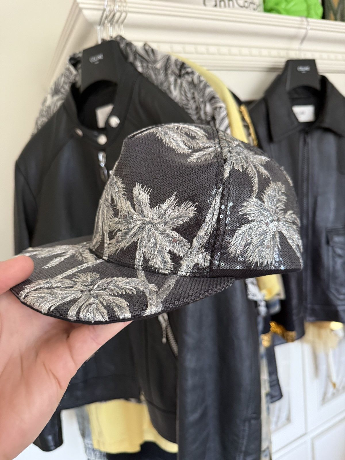 Celine Celine Hedi Slimane embroidered sequin palm tree cap trucker Size ONE SIZE - 17 Thumbnail