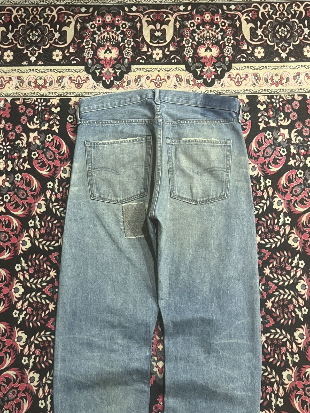 Levi's Vintage Clothing Levi’s LVC 501 Big E Repaired Blue Washed Selvedge Jeans Size US 34 / EU 50 - 8 Thumbnail