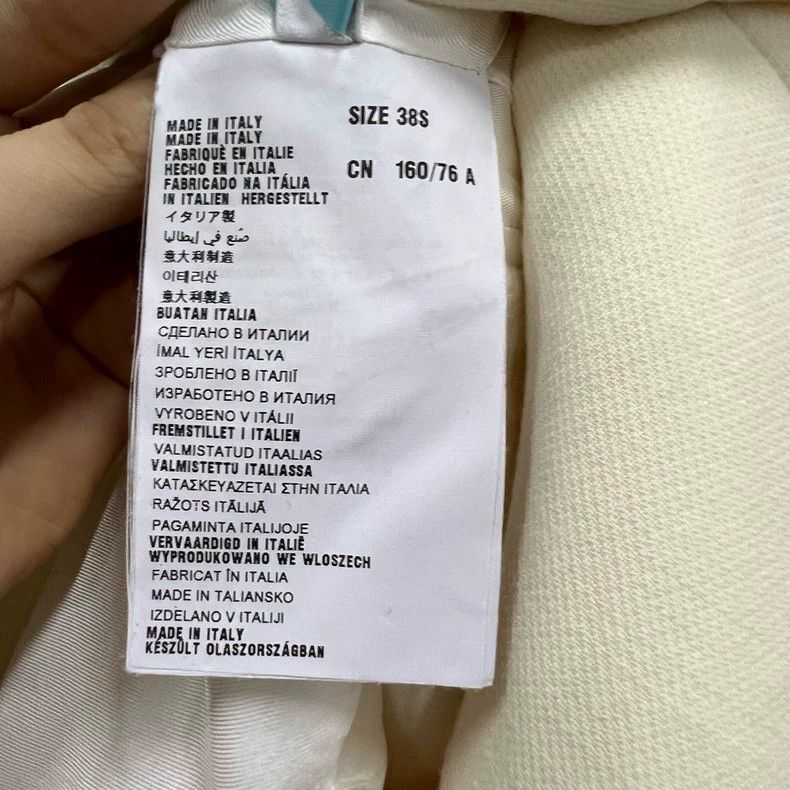 Prada Prada Size 38 Beige triangle logo jacket 2502-Nextarrow Size US XS / EU 42 / 0 - 6 Thumbnail