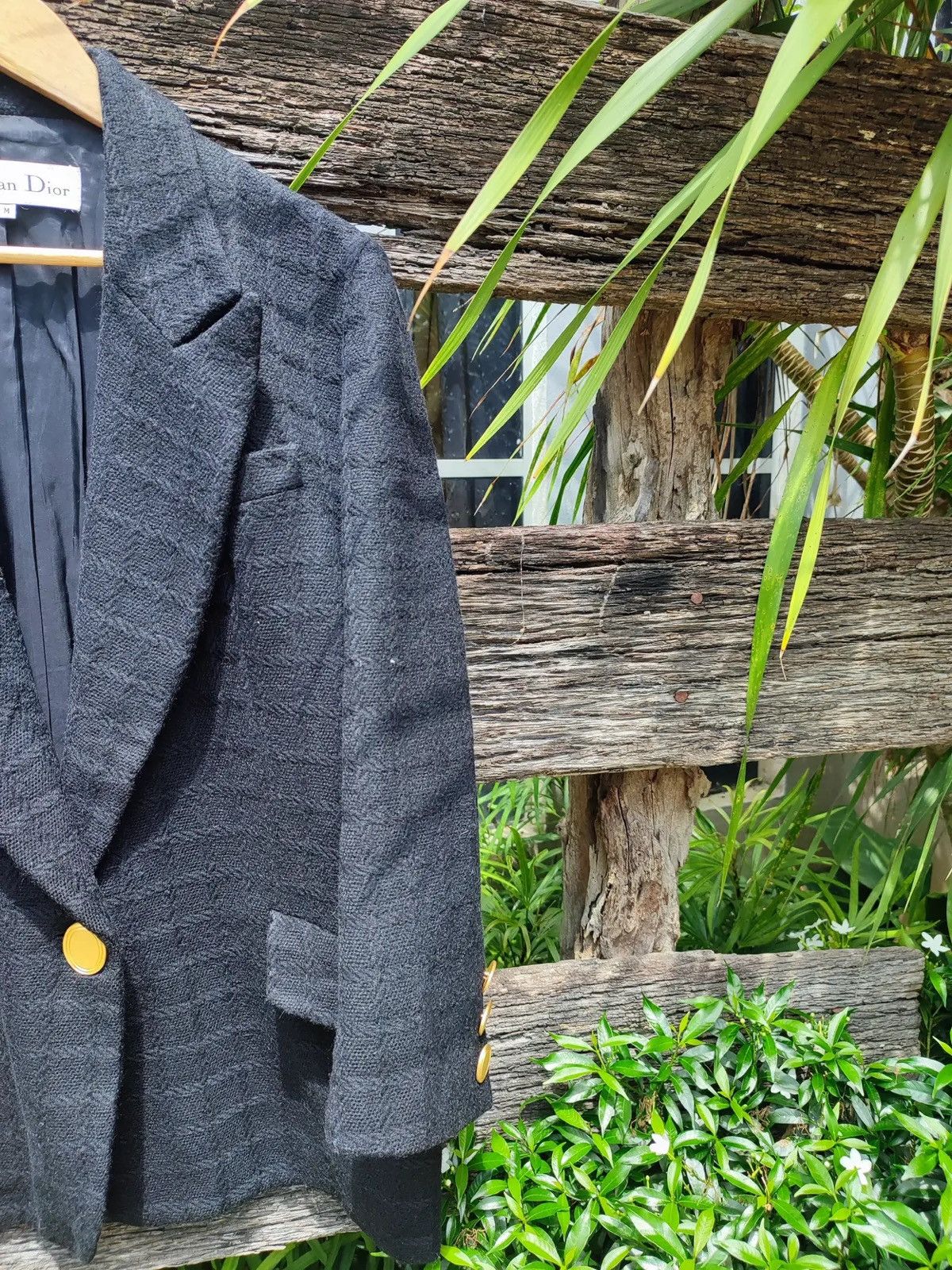 Christian Dior Monsieur Christian Dior Black Textured Wool Blazer – Classic Tailored Size M / US 6-8 / IT 42-44 - 4 Thumbnail
