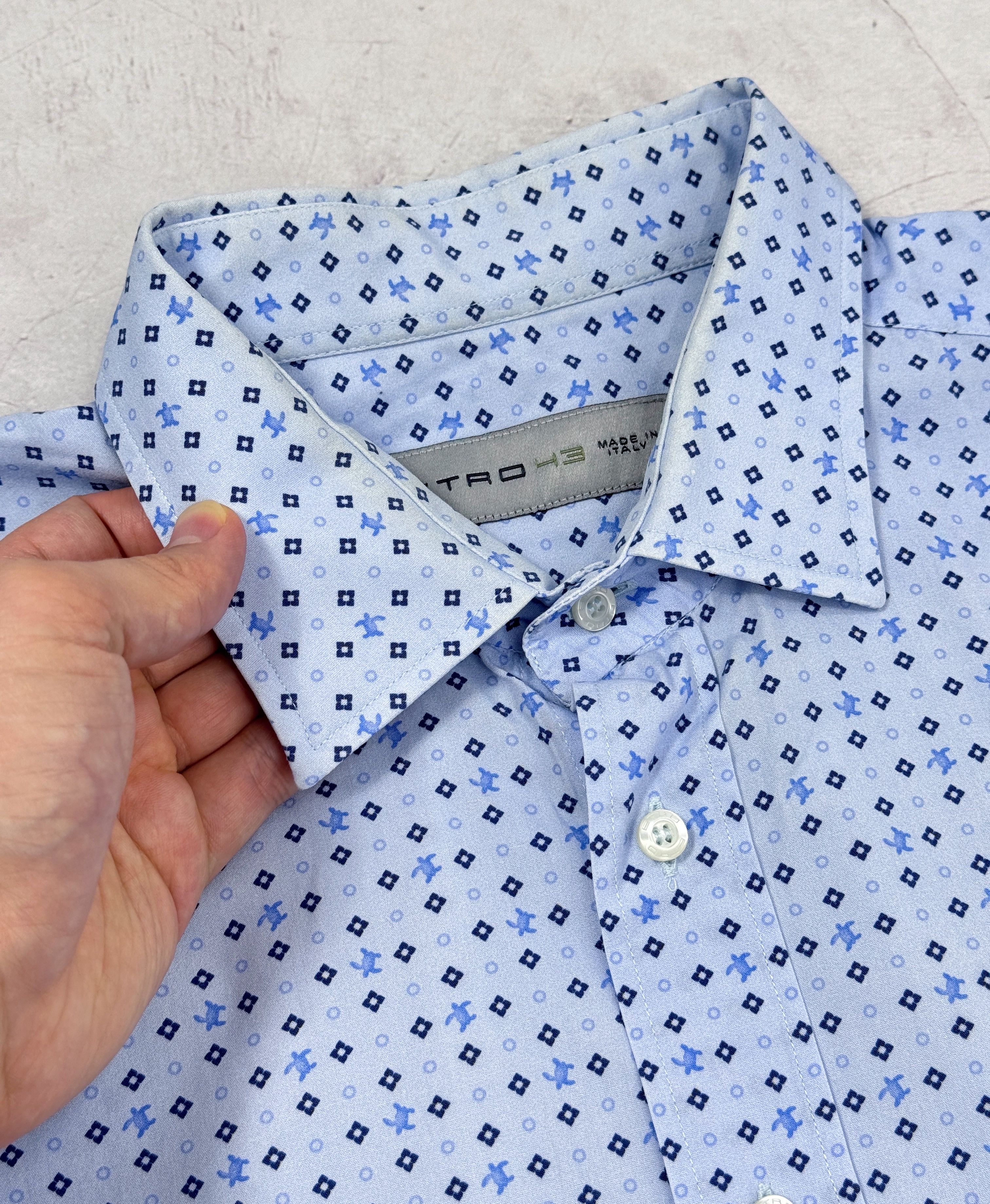 Etro Etro Shirt Light Blue & Geometric Turtles Size US L / EU 52-54 / 3 - 5 Thumbnail