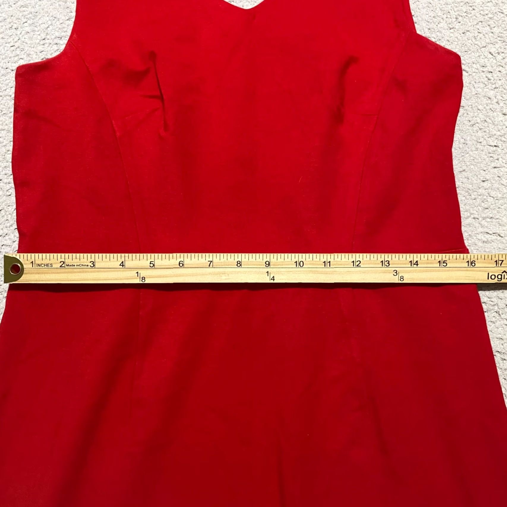 Talbots Talbots Womens Dress 8 Red Sleeveless V-Neck Knee Length Solid Pockets Sheath Nylon Rayon Spandex Size M / US 6-8 / IT 42-44 - 6 Thumbnail
