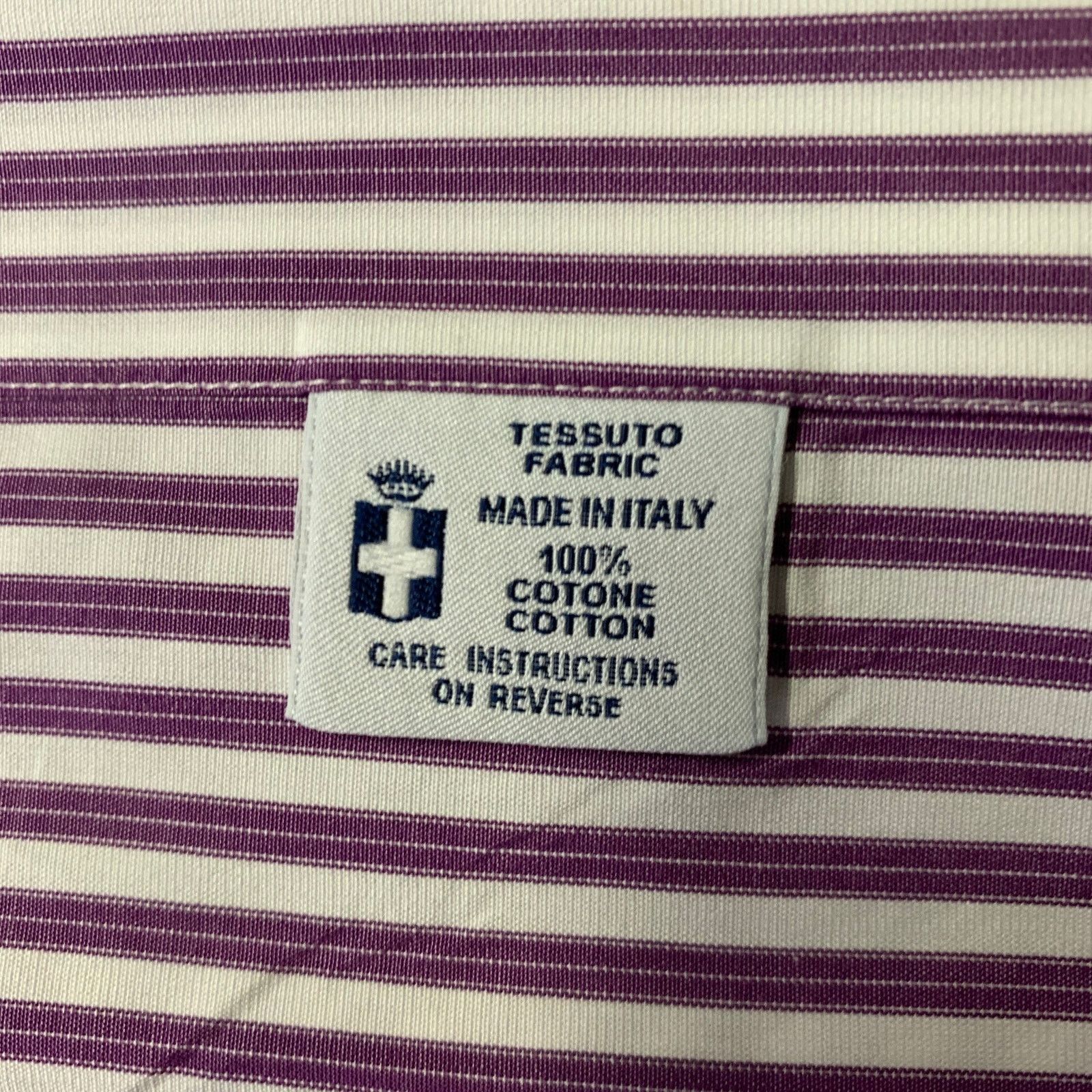Other TRUZZI XL White Purple Stripe French Cuff Long Sleeve Shirt Size US XL / EU 56 / 4 - 6 Thumbnail